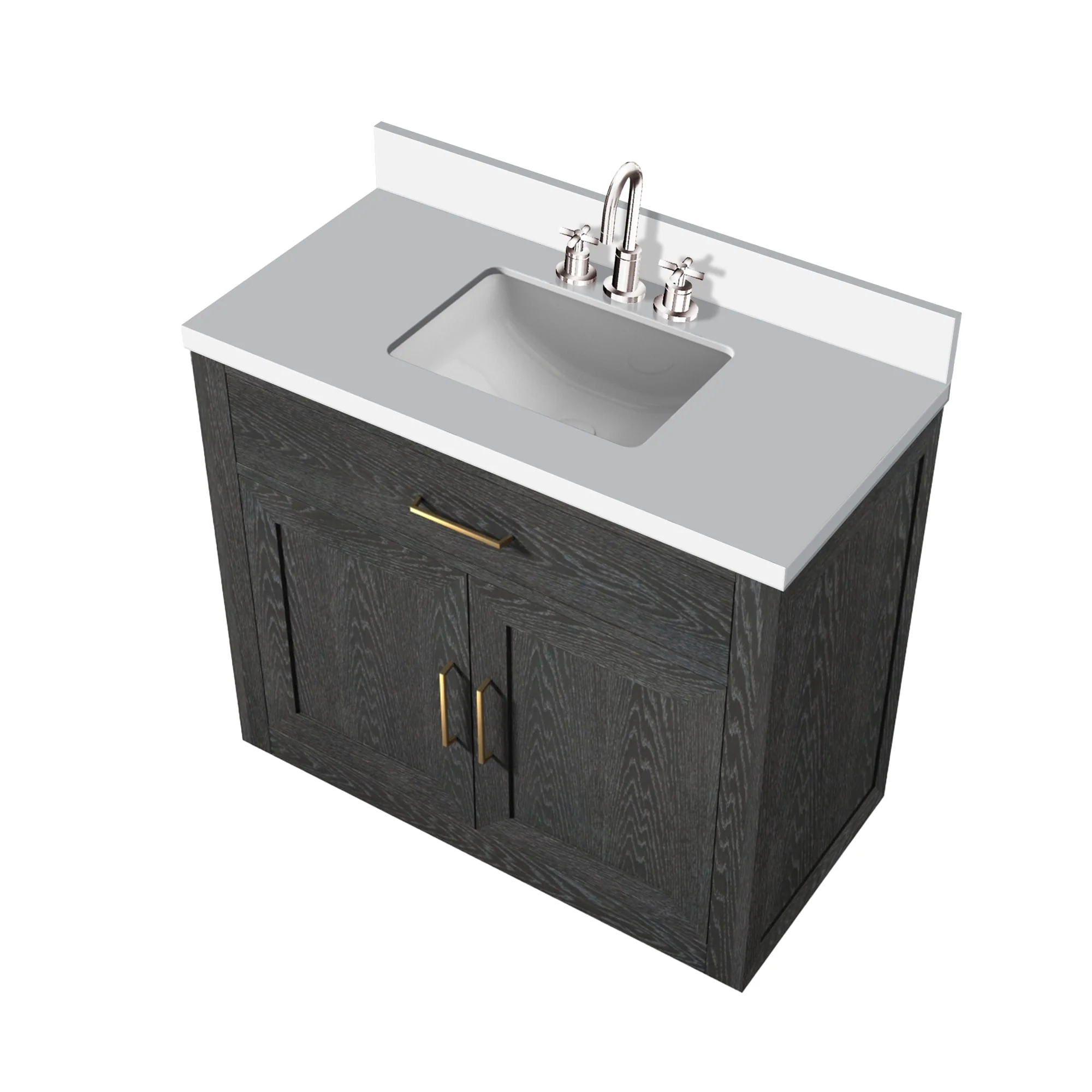 Abbey Bath Vanity with Cultured Marble Top, Sink and Faucet