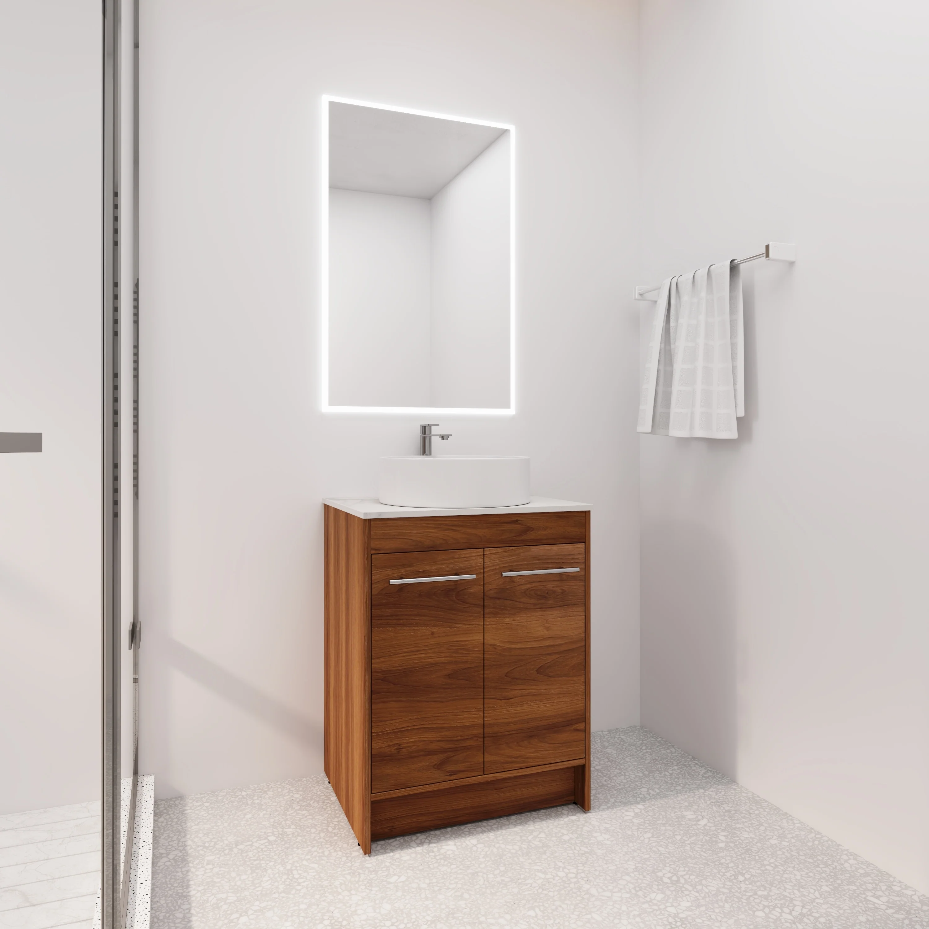 BNK 24/36/48/60 Inch Bathroom Vanity with Sink, Freestanding Bathroom Vanity with Soft Close Doors and Adjustable Shelf
