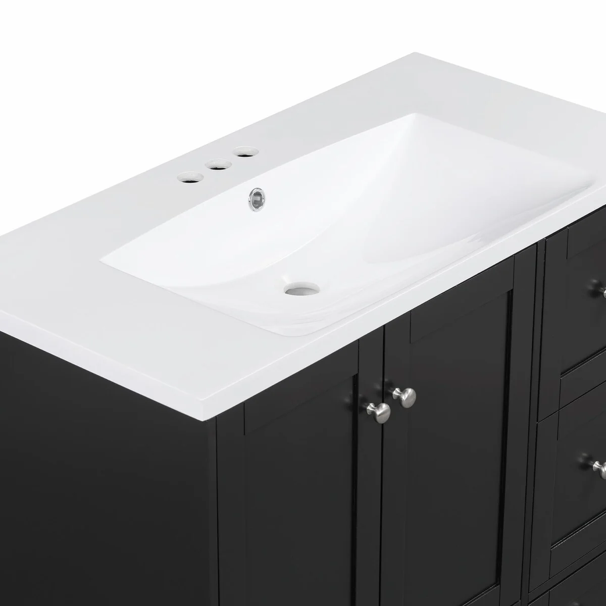 Modern 36-Inch Bathroom Vanity with Resin Sink and Ample Storage