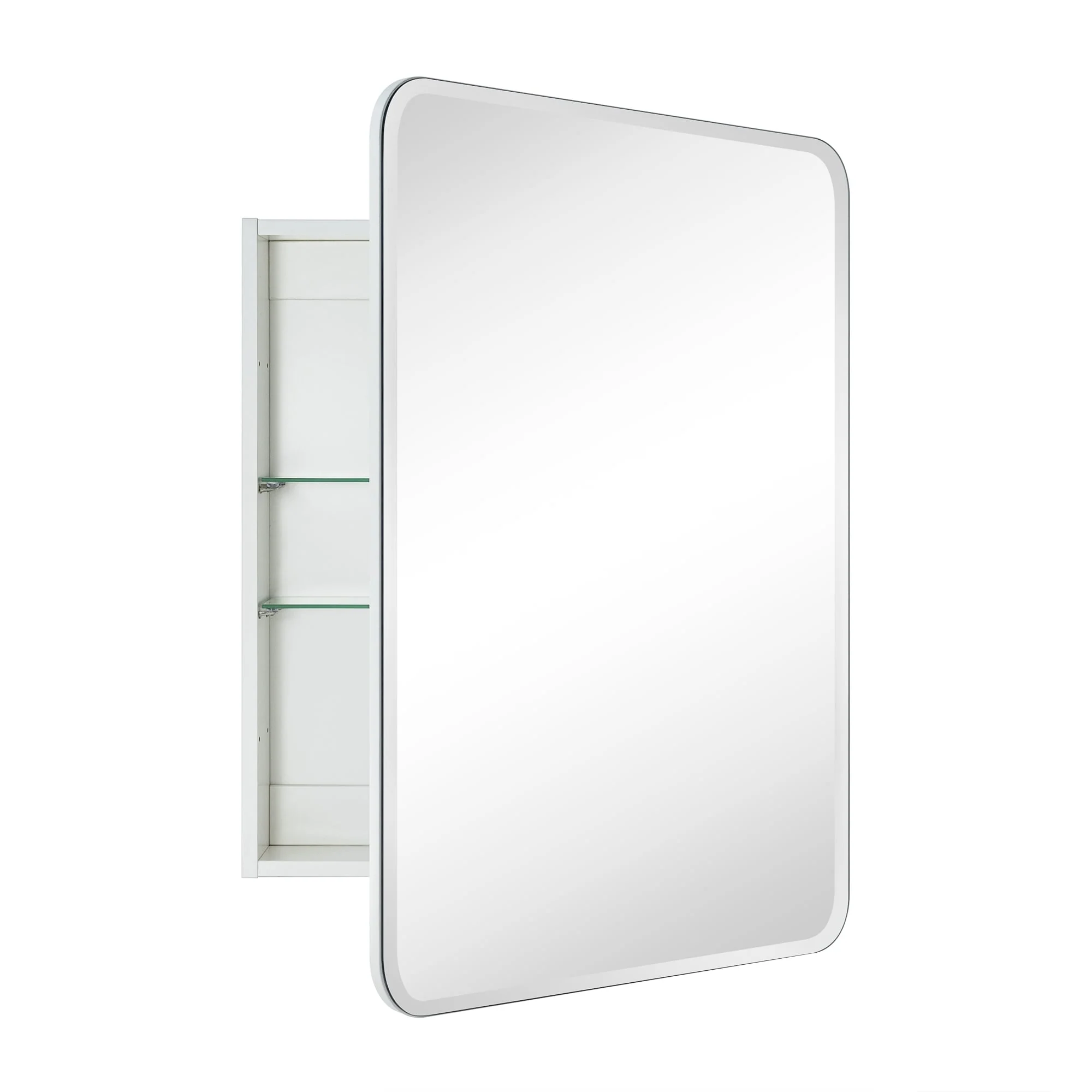 TEHOME Frameless Rectangle Recess & Surface Mount Cabinet with Mirror for Bathroom