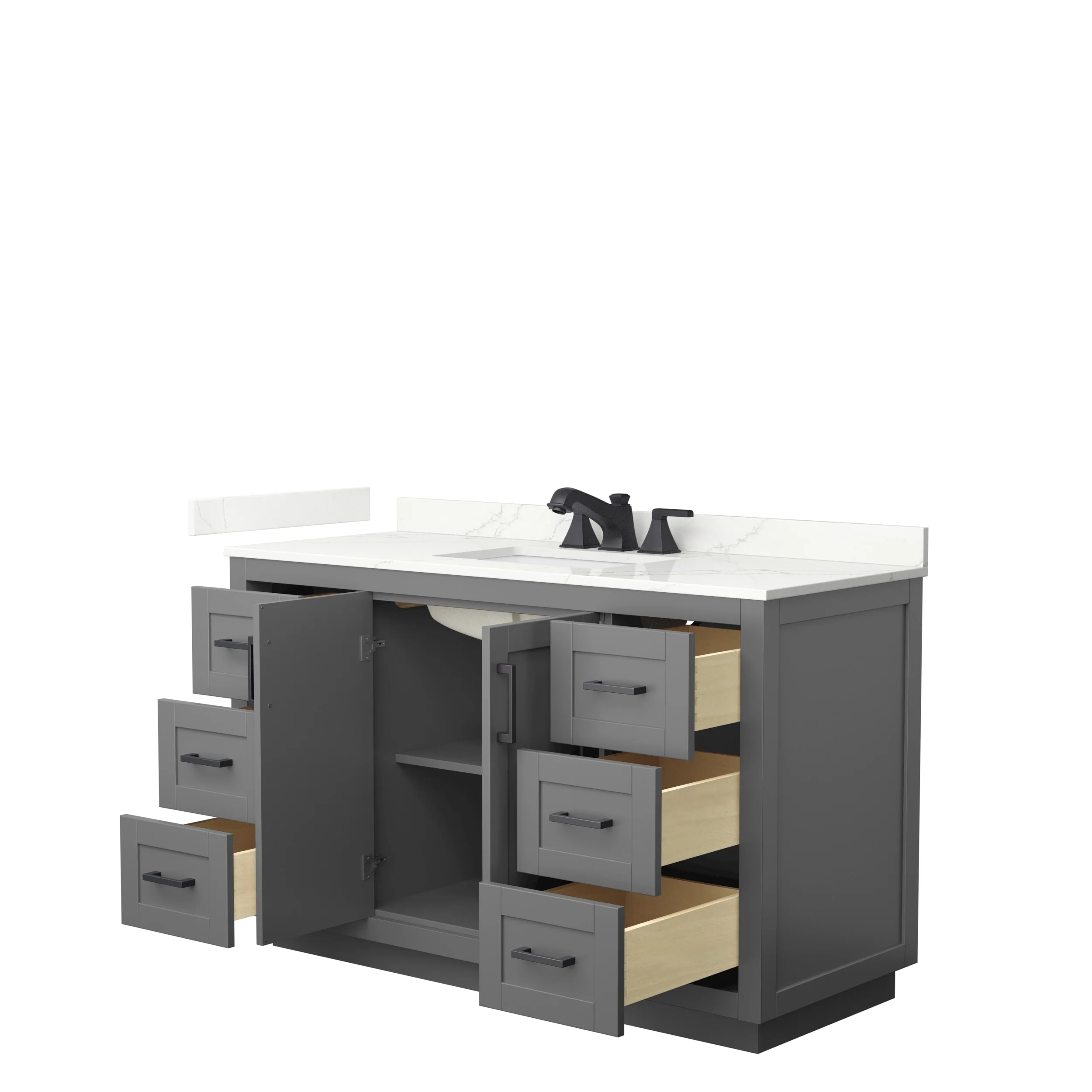 Miranda 54-inch Single Vanity, Quartz Top