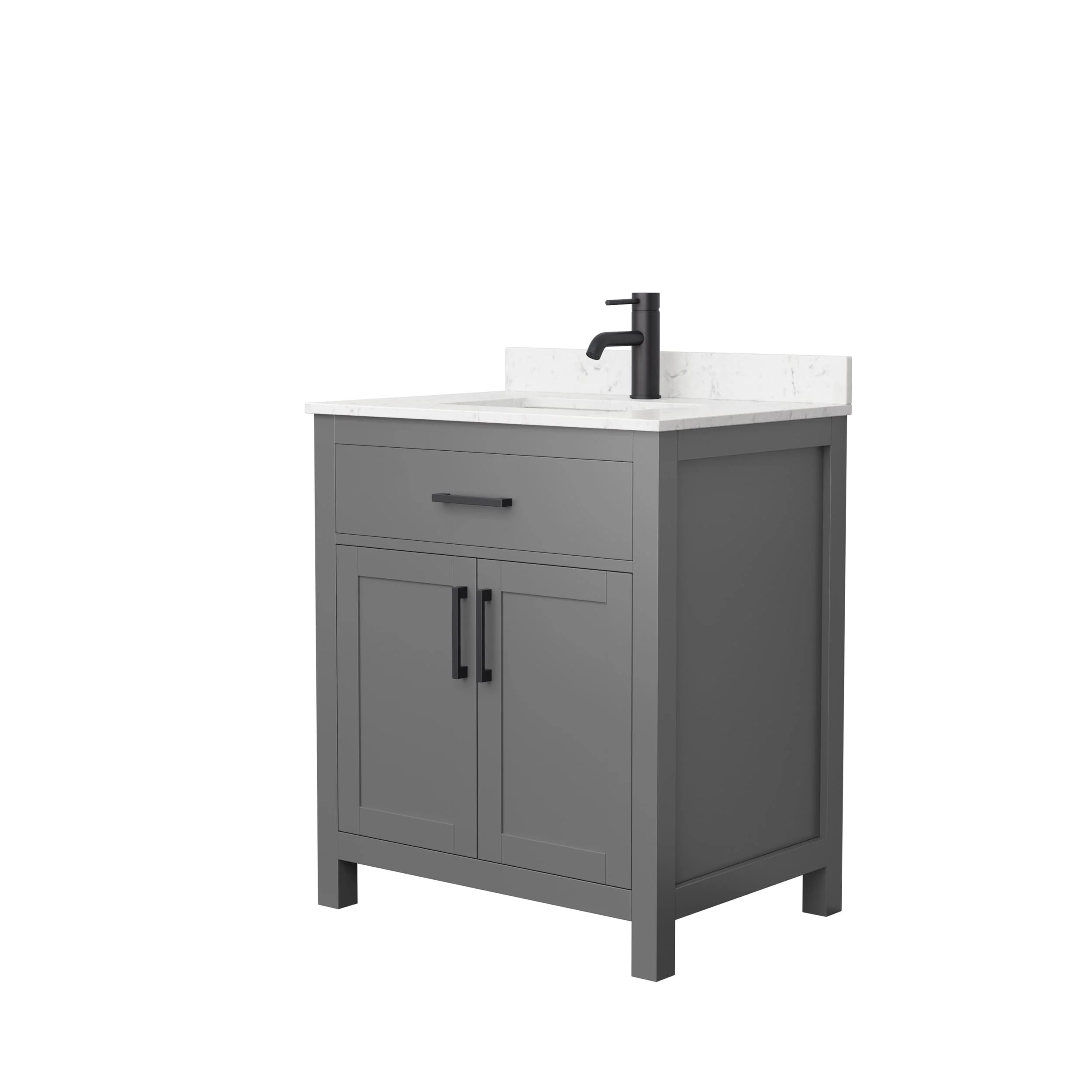 Beckett 30 Inch Single Vanity, Cultured Marble Top