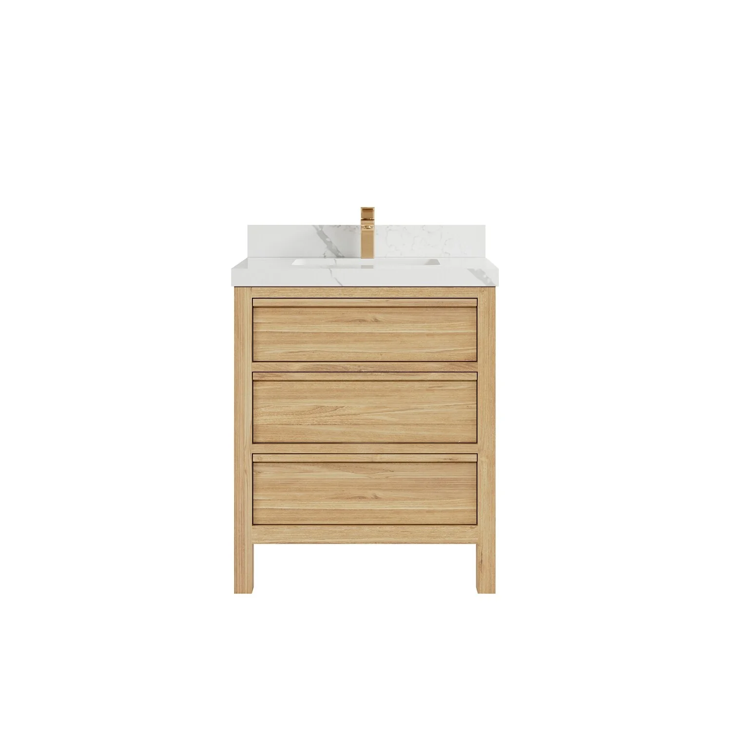 Willow Collections 30 in. W x 22 in. D Elizabeth Solid Teak Wodd Single Sink Bathroom Vanity with Countertop