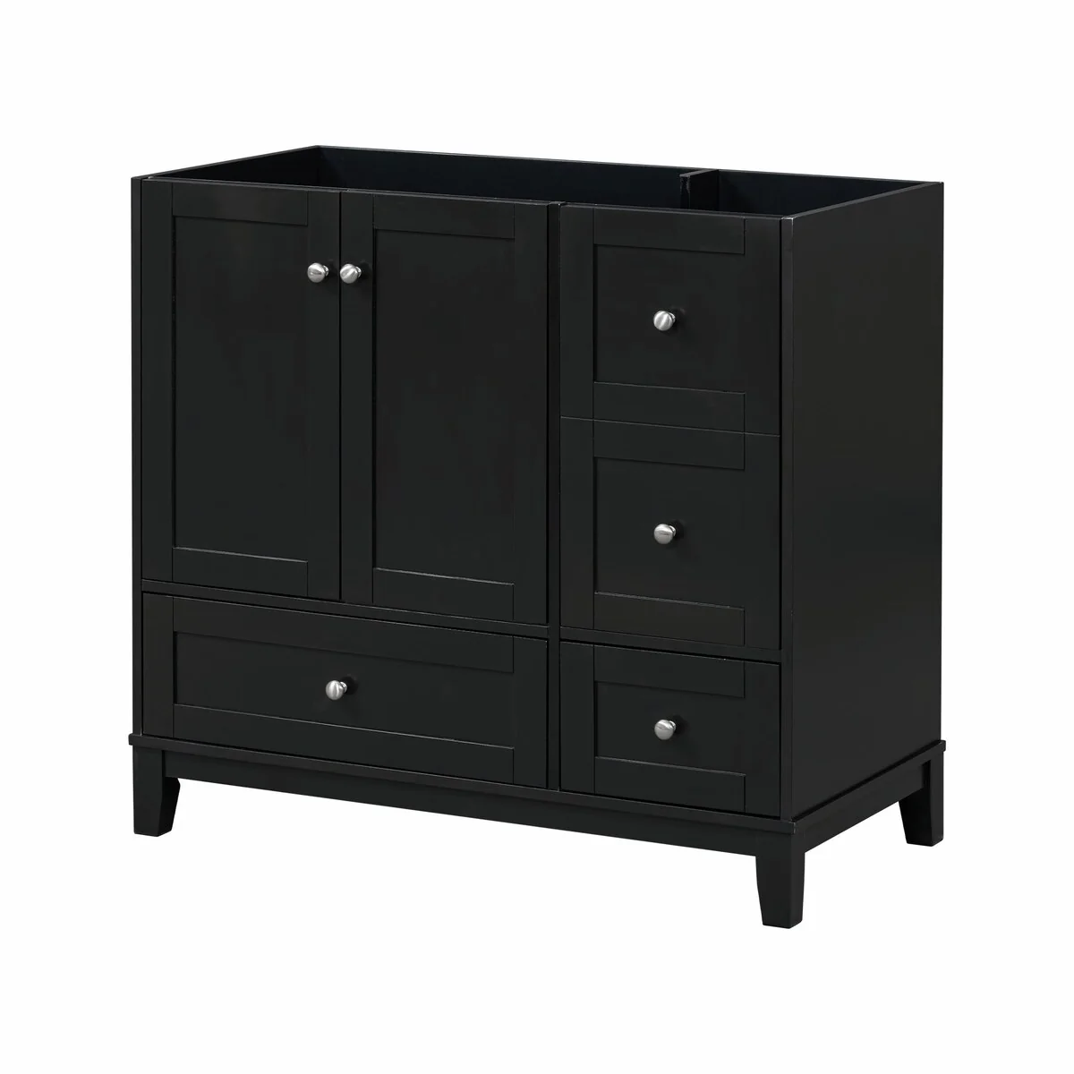 Modern 36-Inch Bathroom Vanity with Resin Sink and Ample Storage