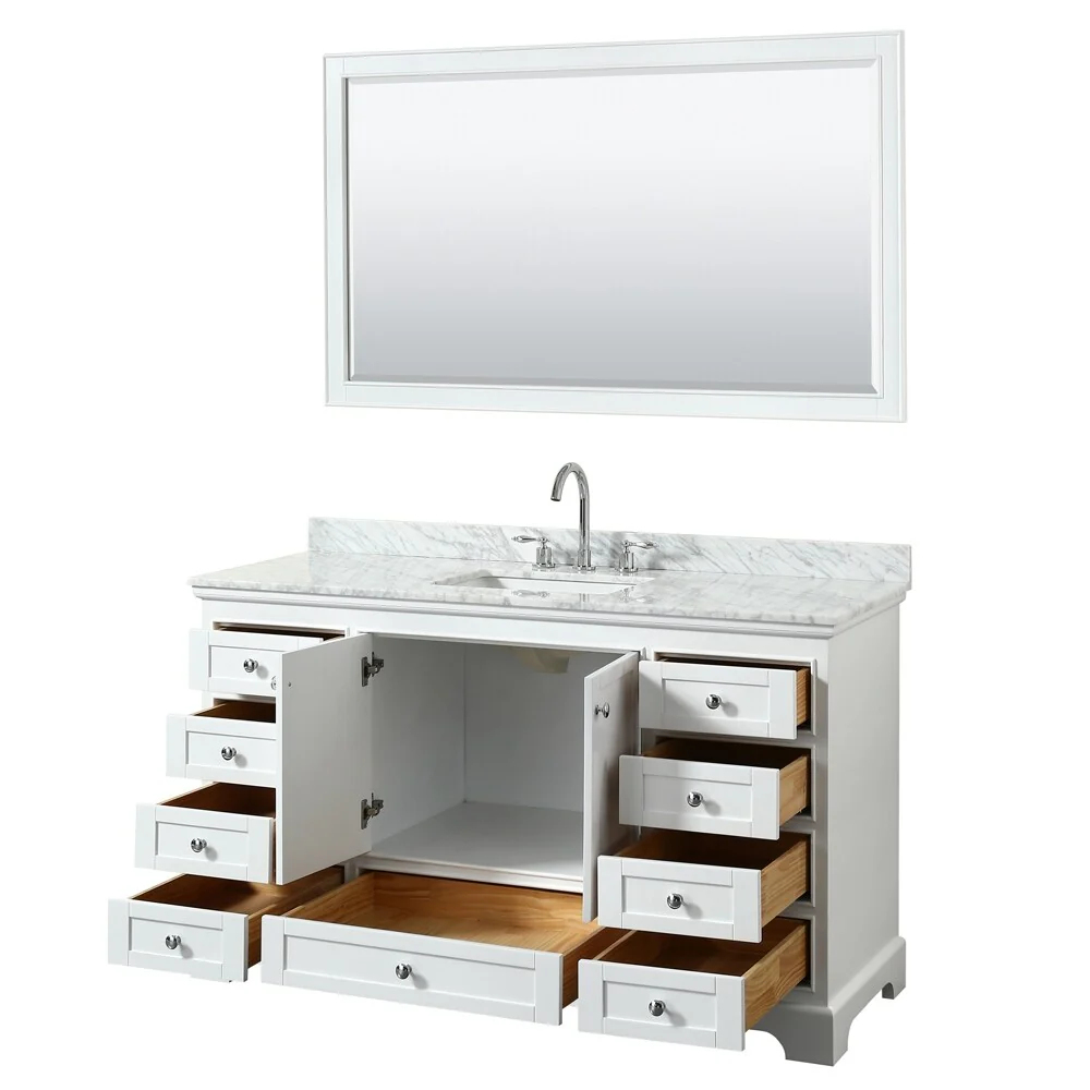 Deborah 60-inch Single Bathroom Vanity, 58-inch Mirror