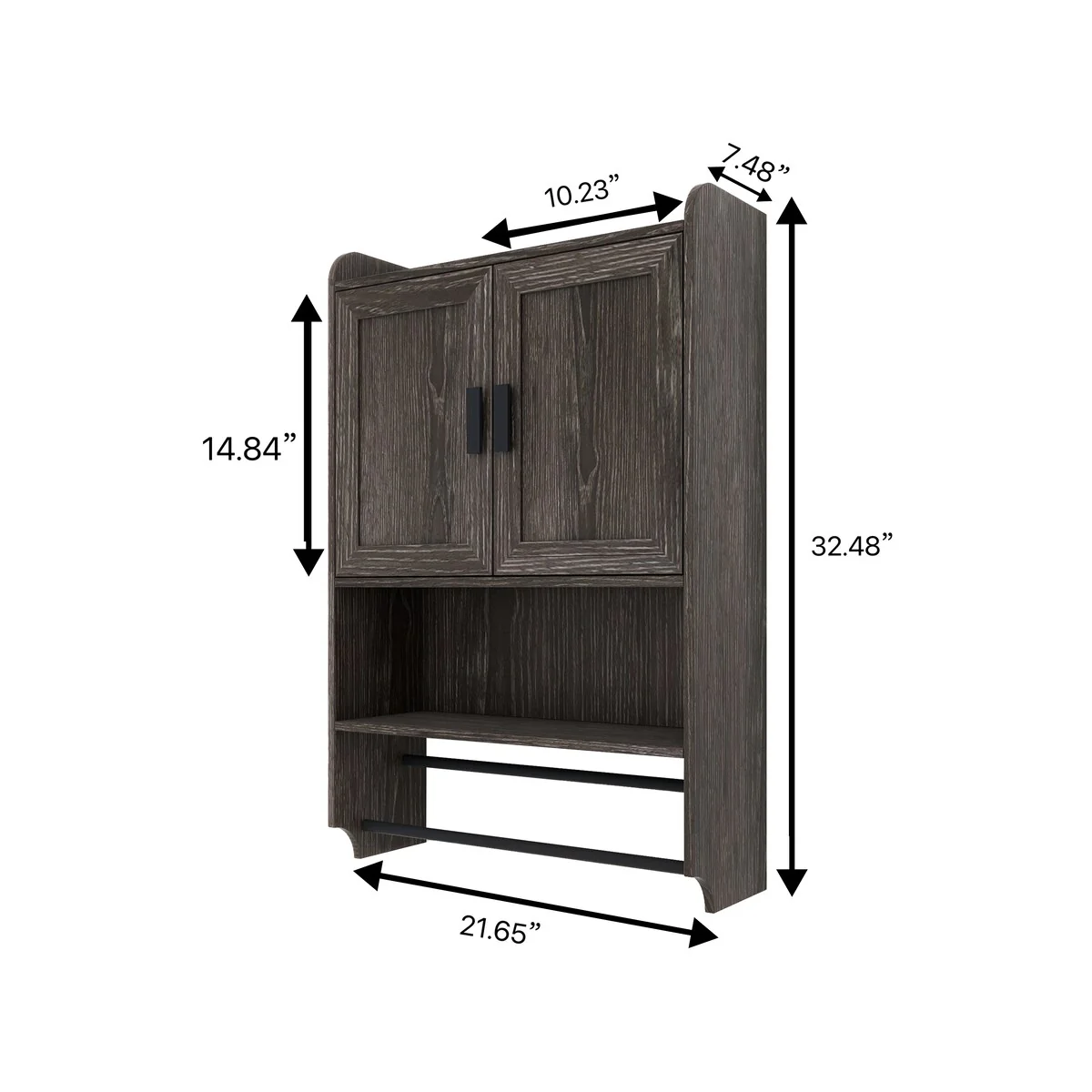 Bathroom Wall Cabinet with Doors,Adjustable Shelf,Towel Bar and Paper Holder,Over The Toilet Storage Cabinet,Medicine Cabinet