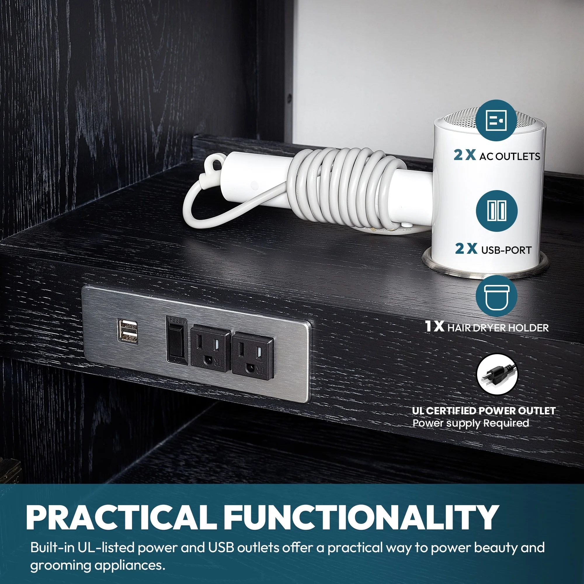 Gara Single Bath Vanity with Composite Stone Top and Mirror