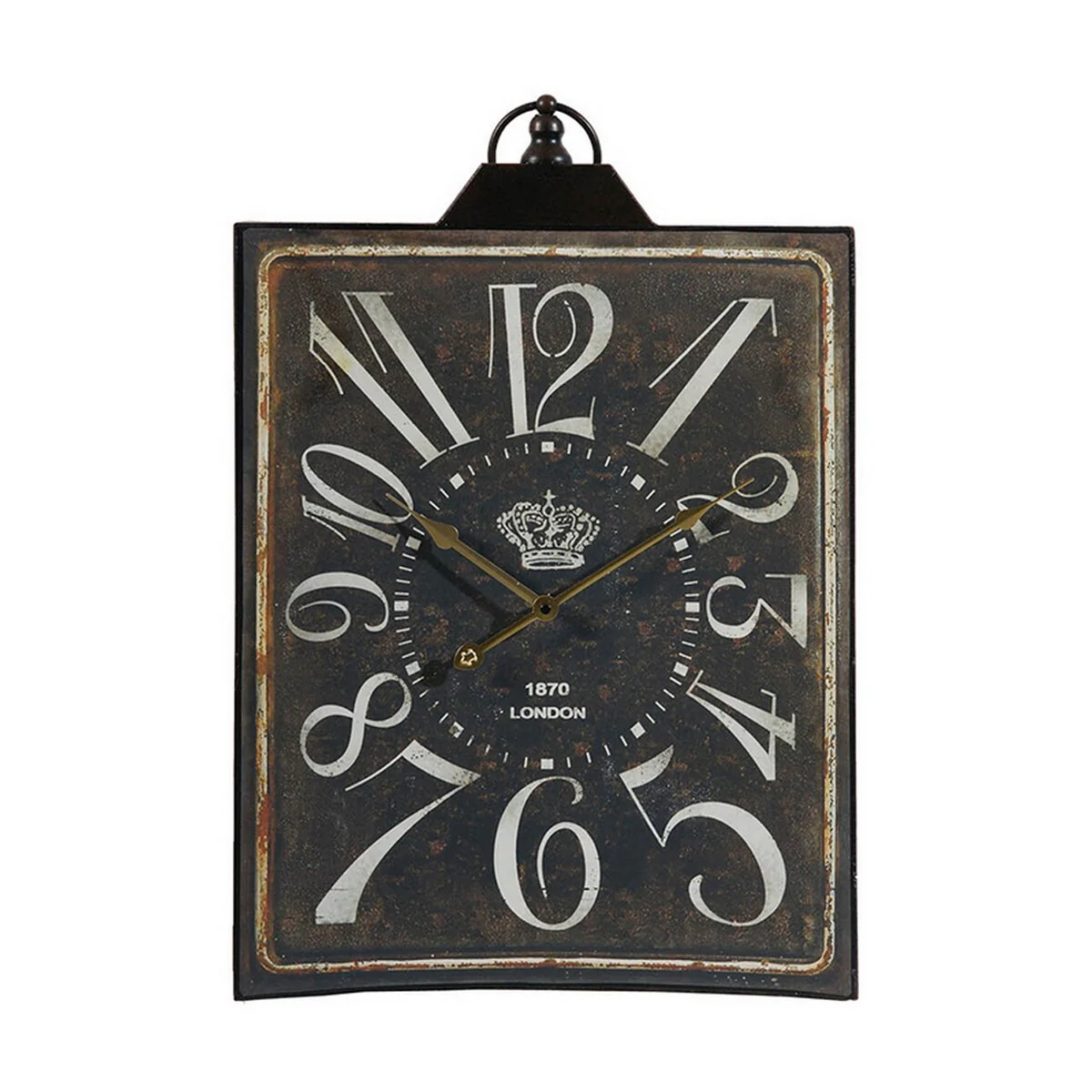 27 Inch Wall Clock, Decor, Vintage Visual Style, Distressed Black Finish