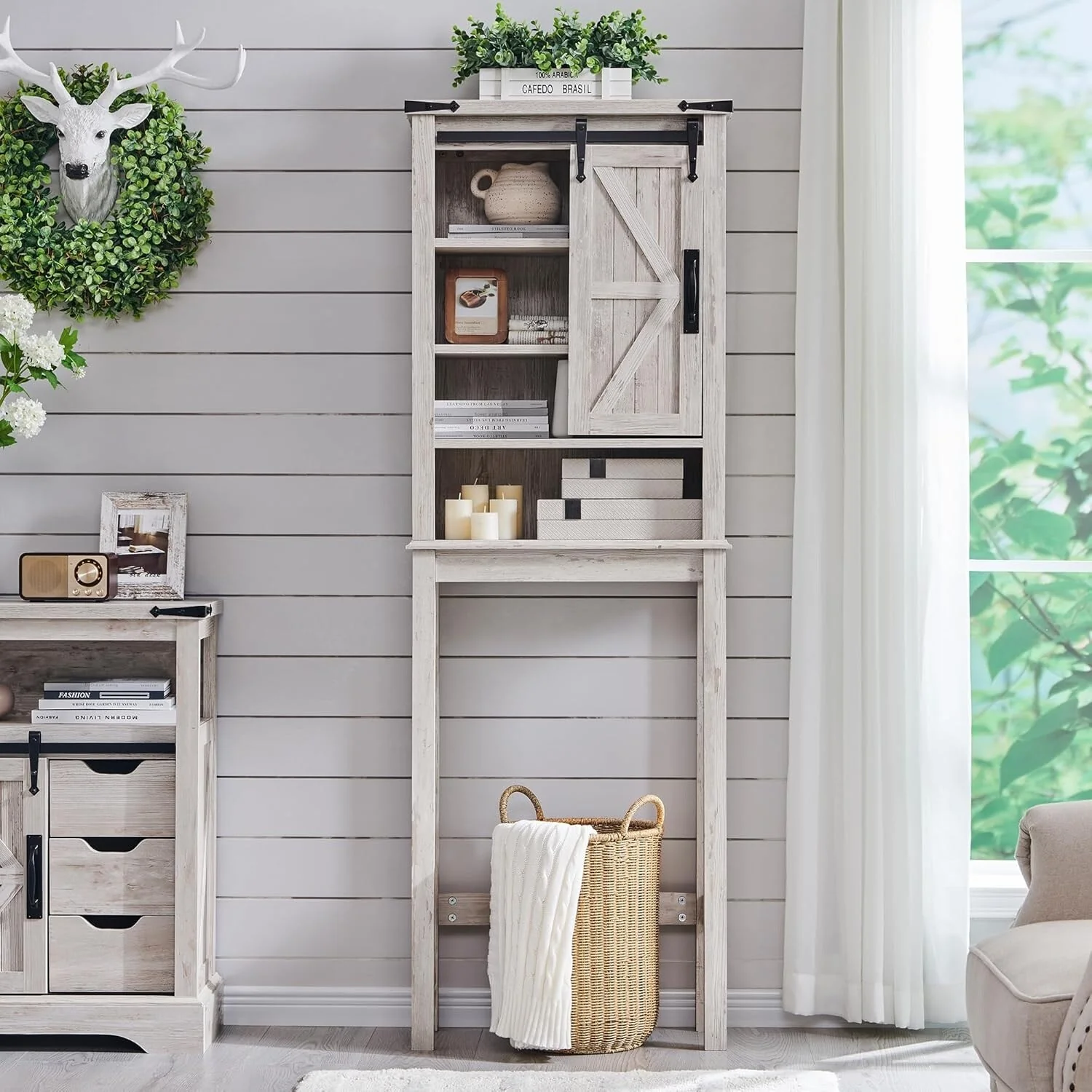 Farmhouse Over The Toilet Storage Cabinet, Cabinet Over Toilet