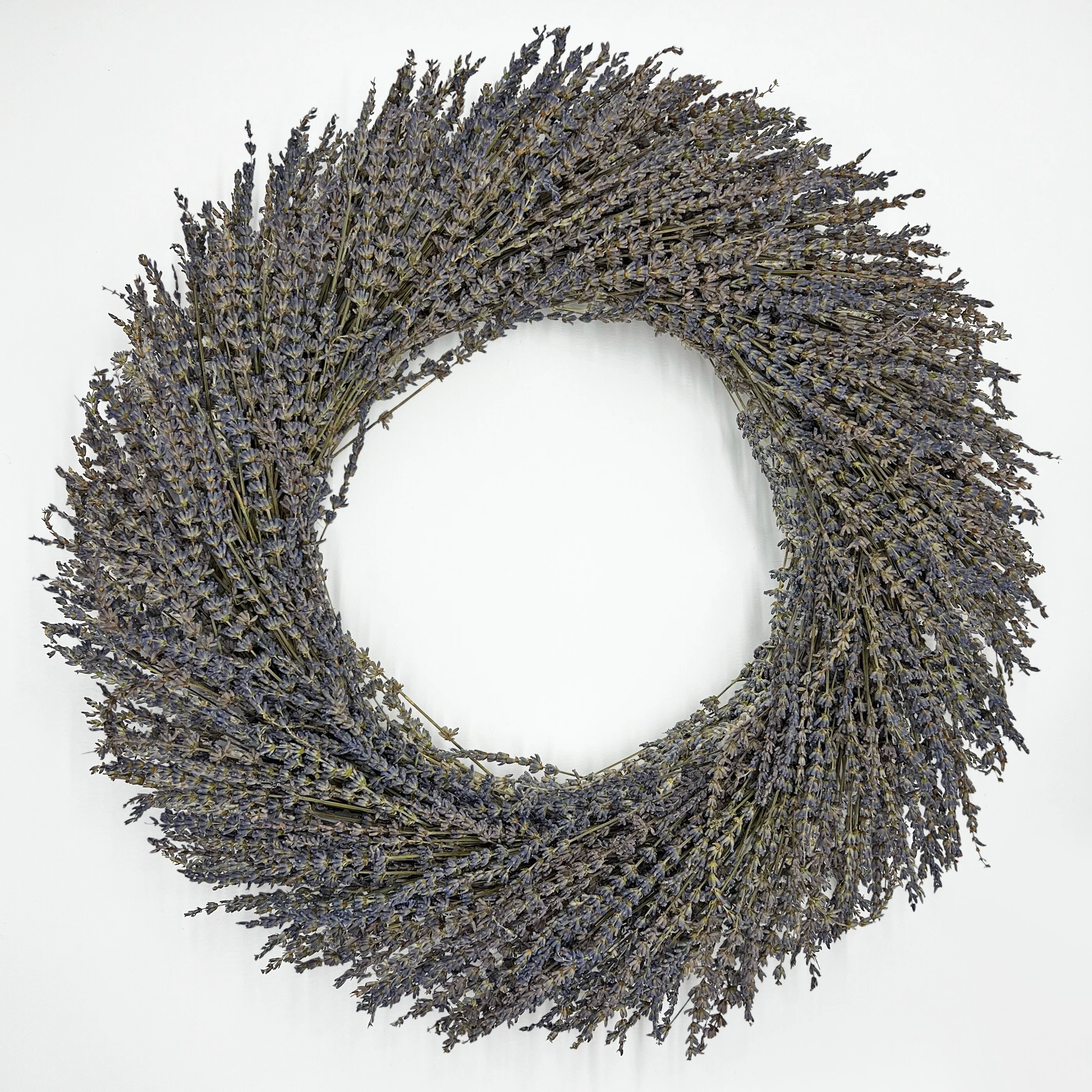 Preserved Decorative Real Dried Lavender Wreath - Purple