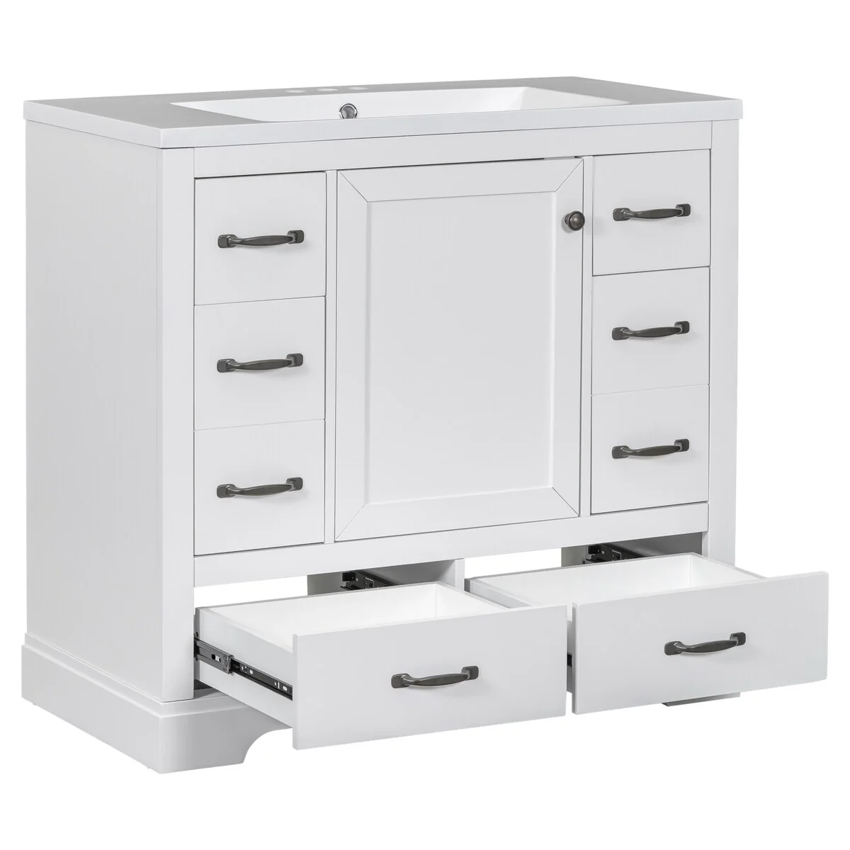 Bathroom Vanity Cabinet with Multi-Functional Drawer and Adjustable Shelf