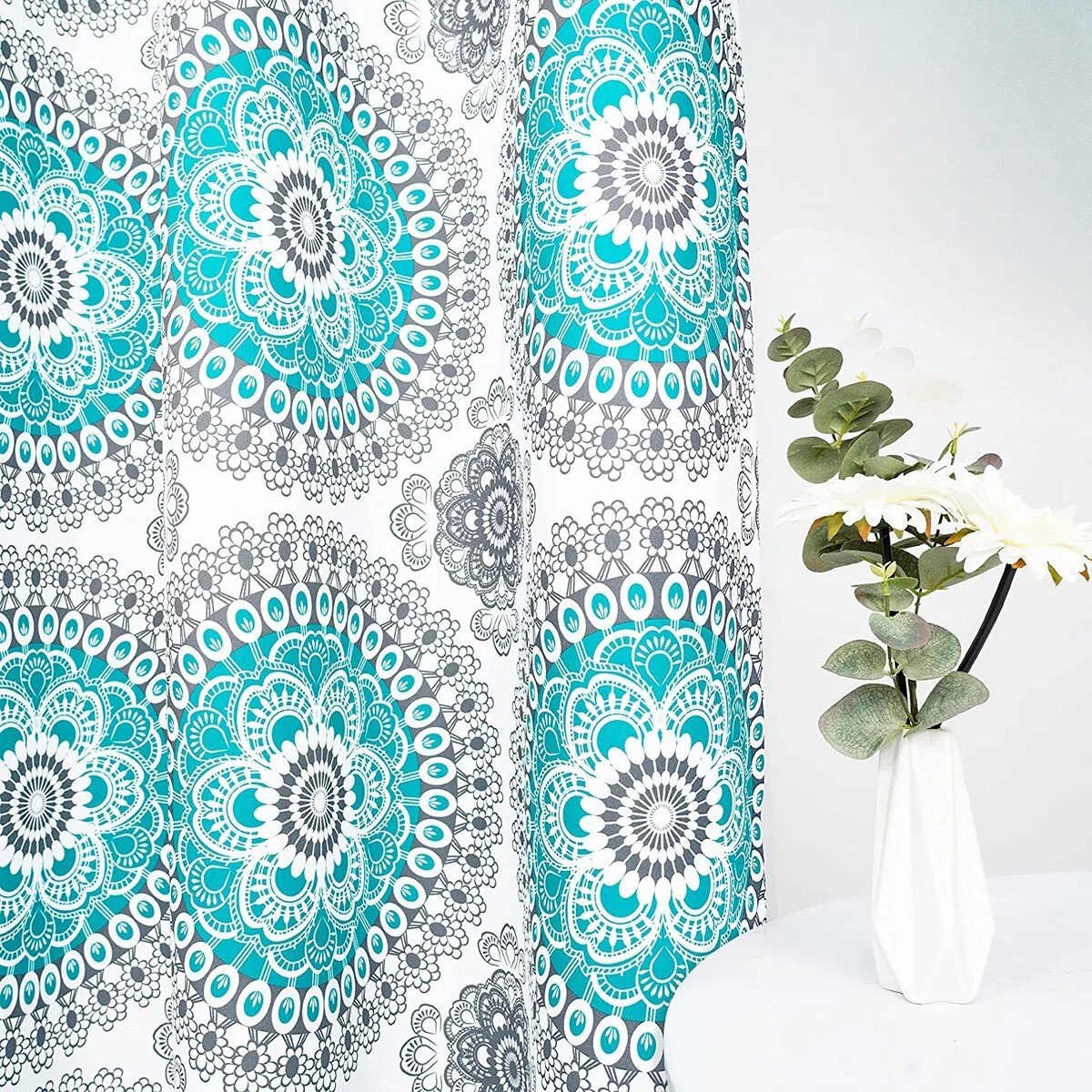 DriftAway Bella Medallion Printed Room Darkening Grommet Window Curtain Panel Pair