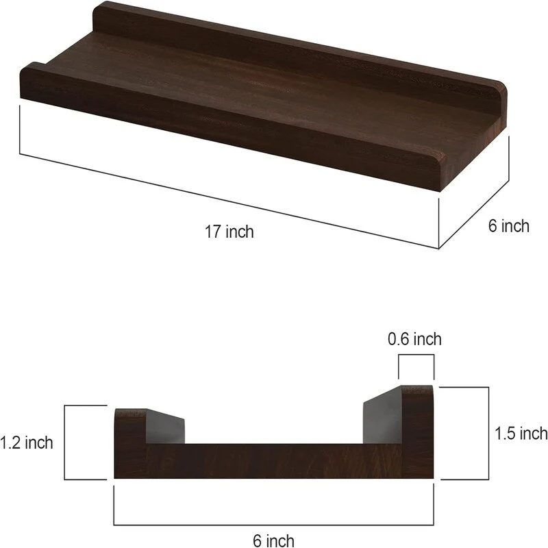 Floating Shelves Wall Mounted Set of 2 17 Inch - 17.2