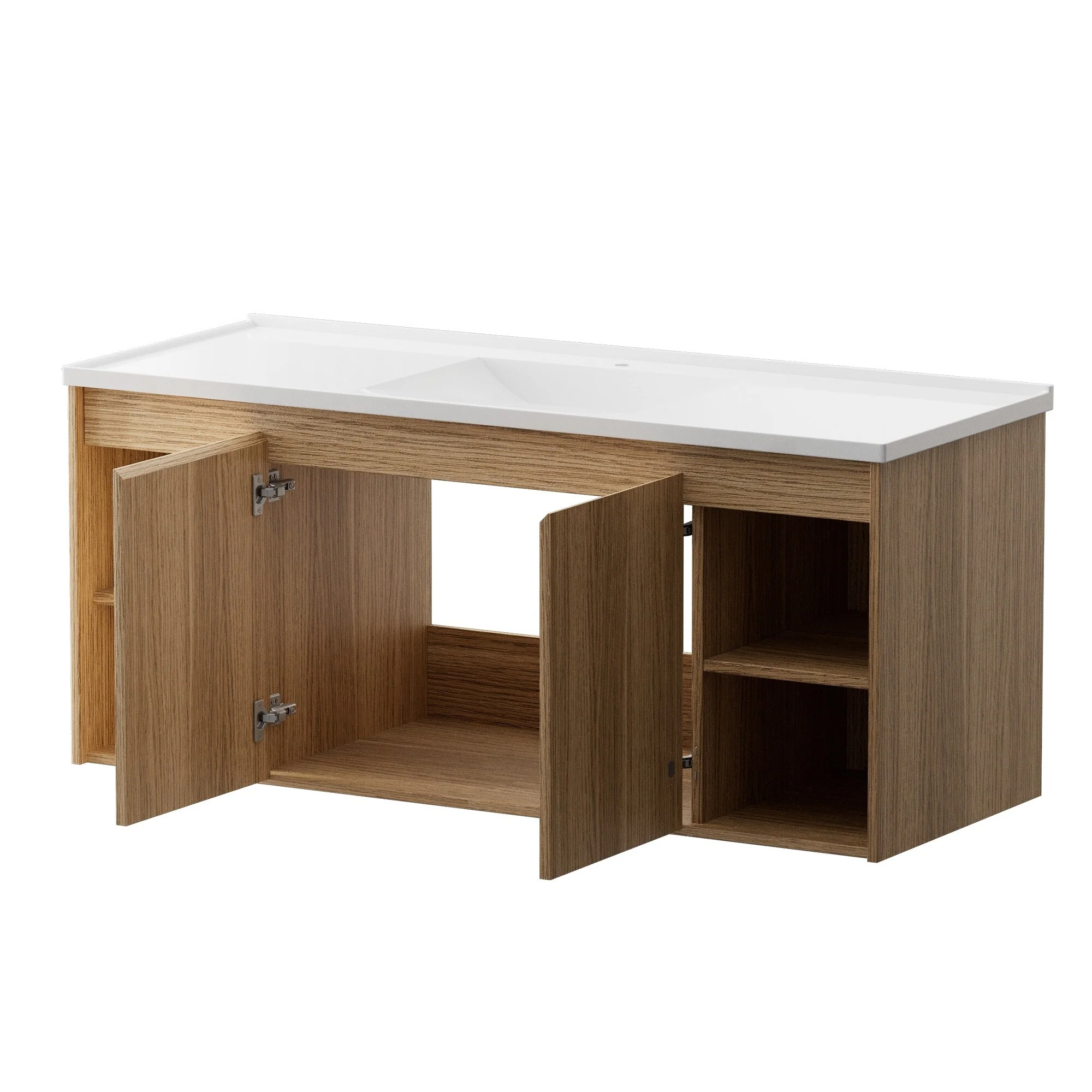 48-Inch Wall-Mounted Modern Bathroom Vanity with Single Sink – Sleek MDF Construction for Contemporary Spaces