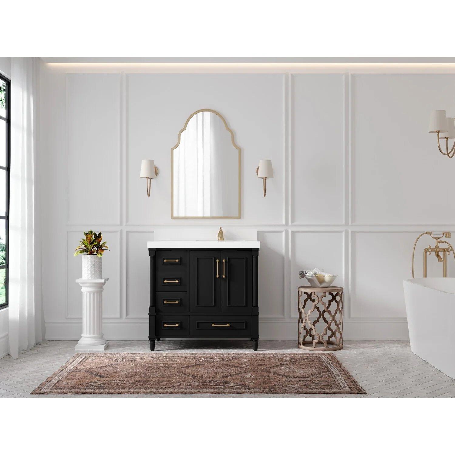 Willow Collections 36 in. W x 22 in. D Aberdeen Right Offset Sink Bathroom Vanity with Countertop