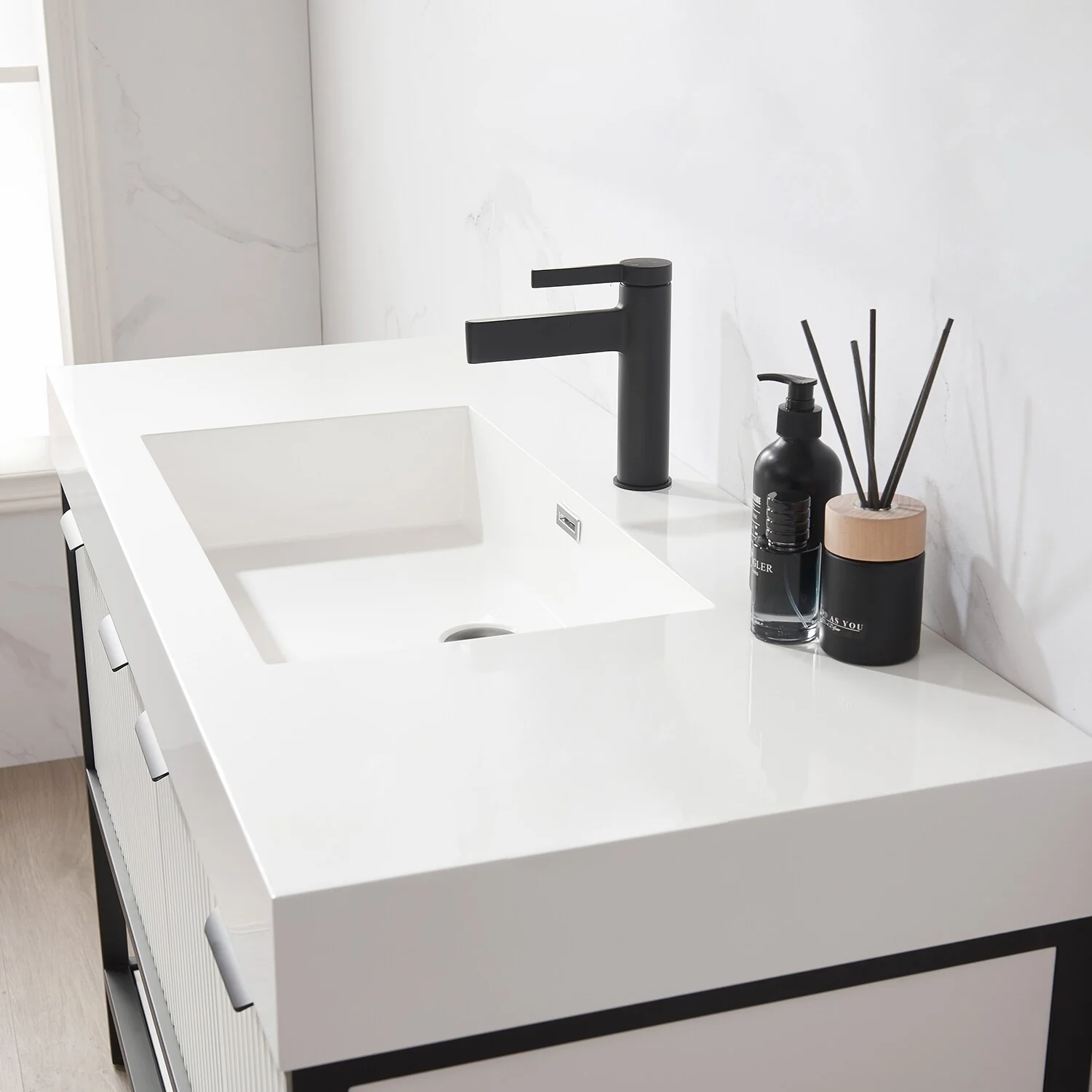 Marcilla 48 in. Single Sink Bath Vanity with Stone Sink Top