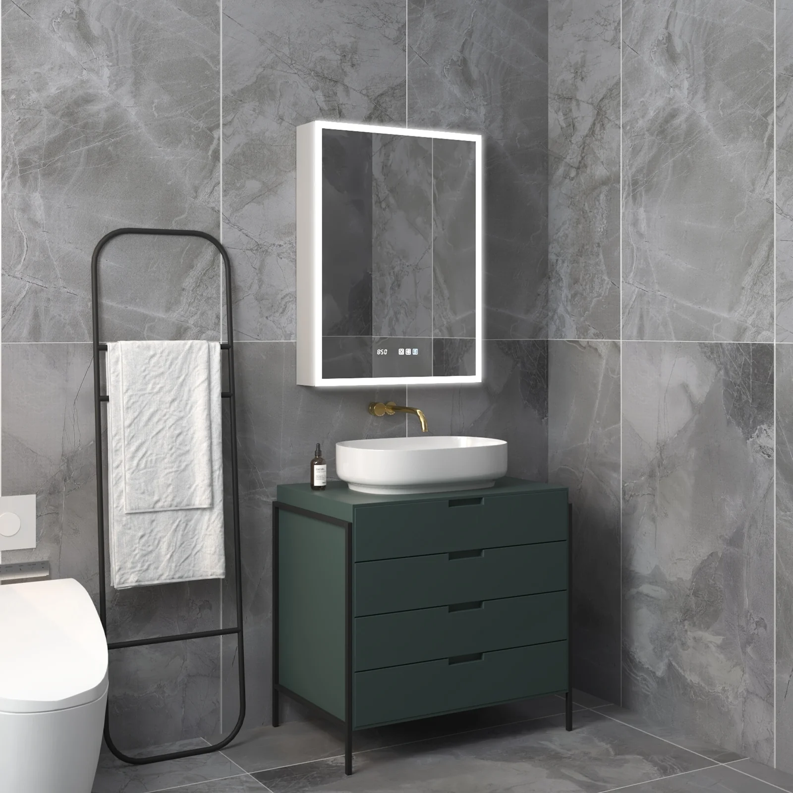 ExBrite Led Lighted Medicine Cabinet Recessed or Surface with Mirrors