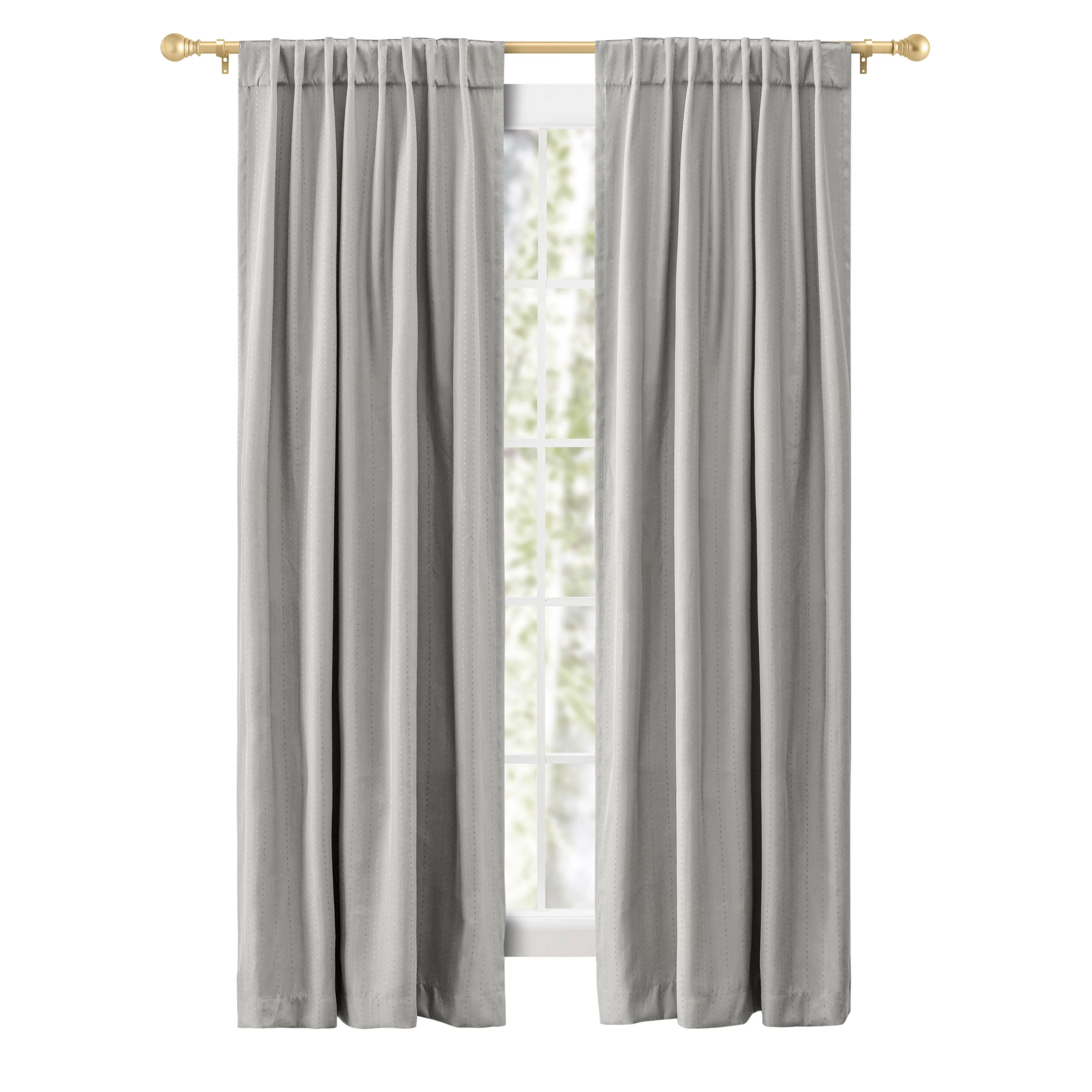 Grand Pointe Premium Dotted Rod Pocket w/Back tabs Curtain Panel