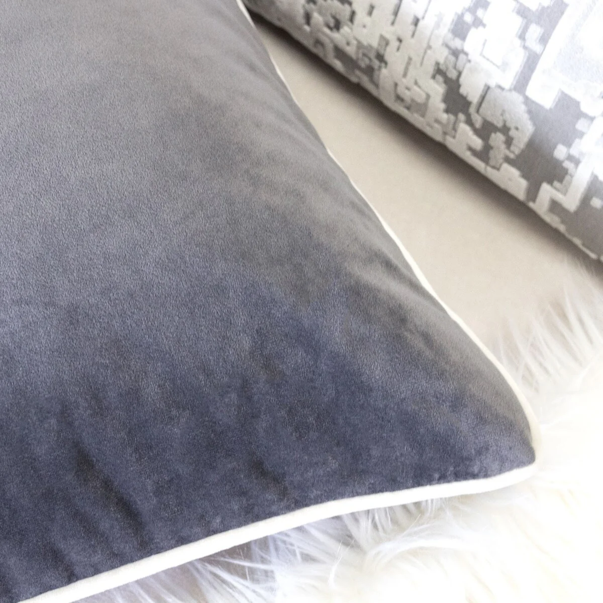 Homey Cozy Velvet Solid Throw Pillow Cover & Insert - Set of 2