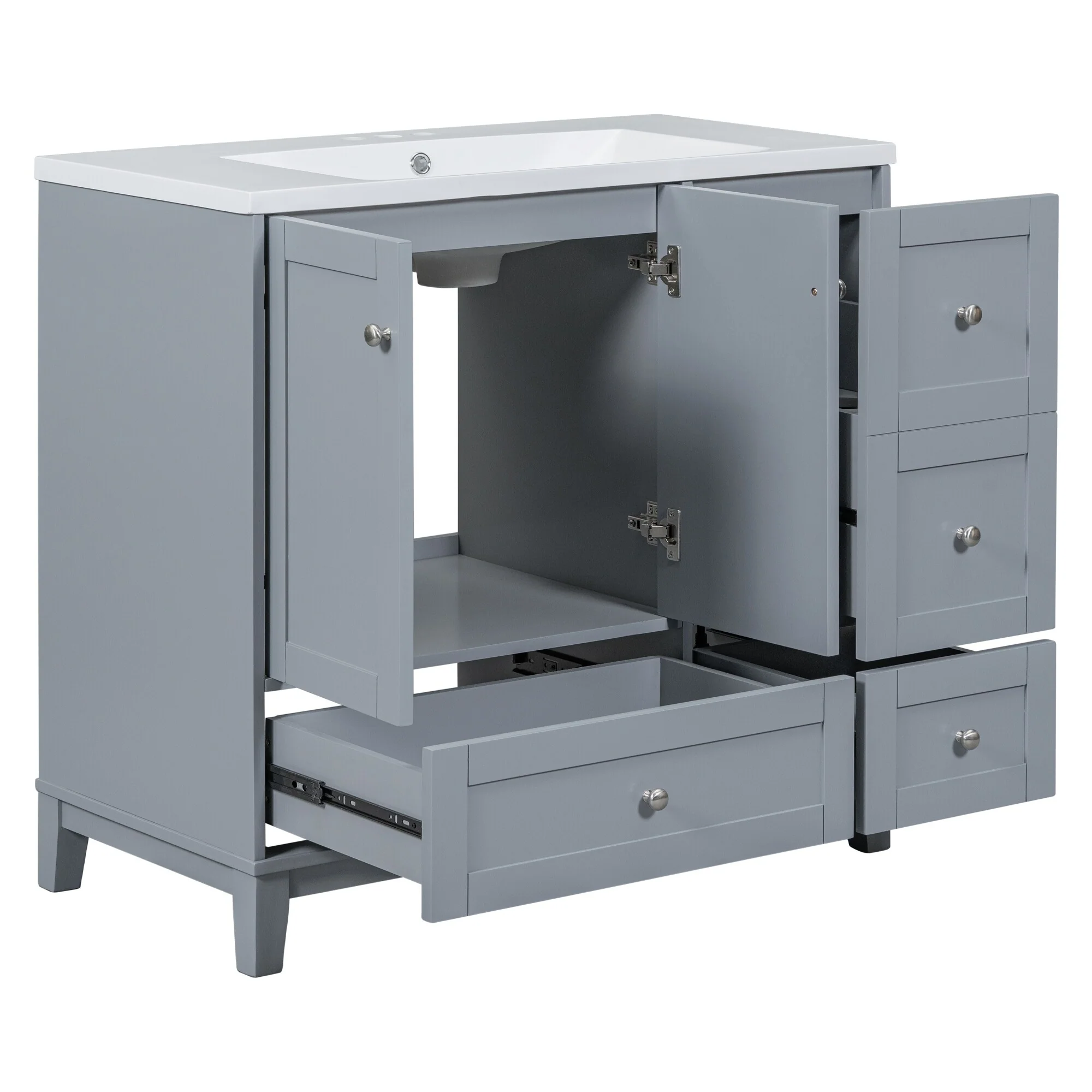 36 Inch Modern Bathroom Vanity with USB Charging