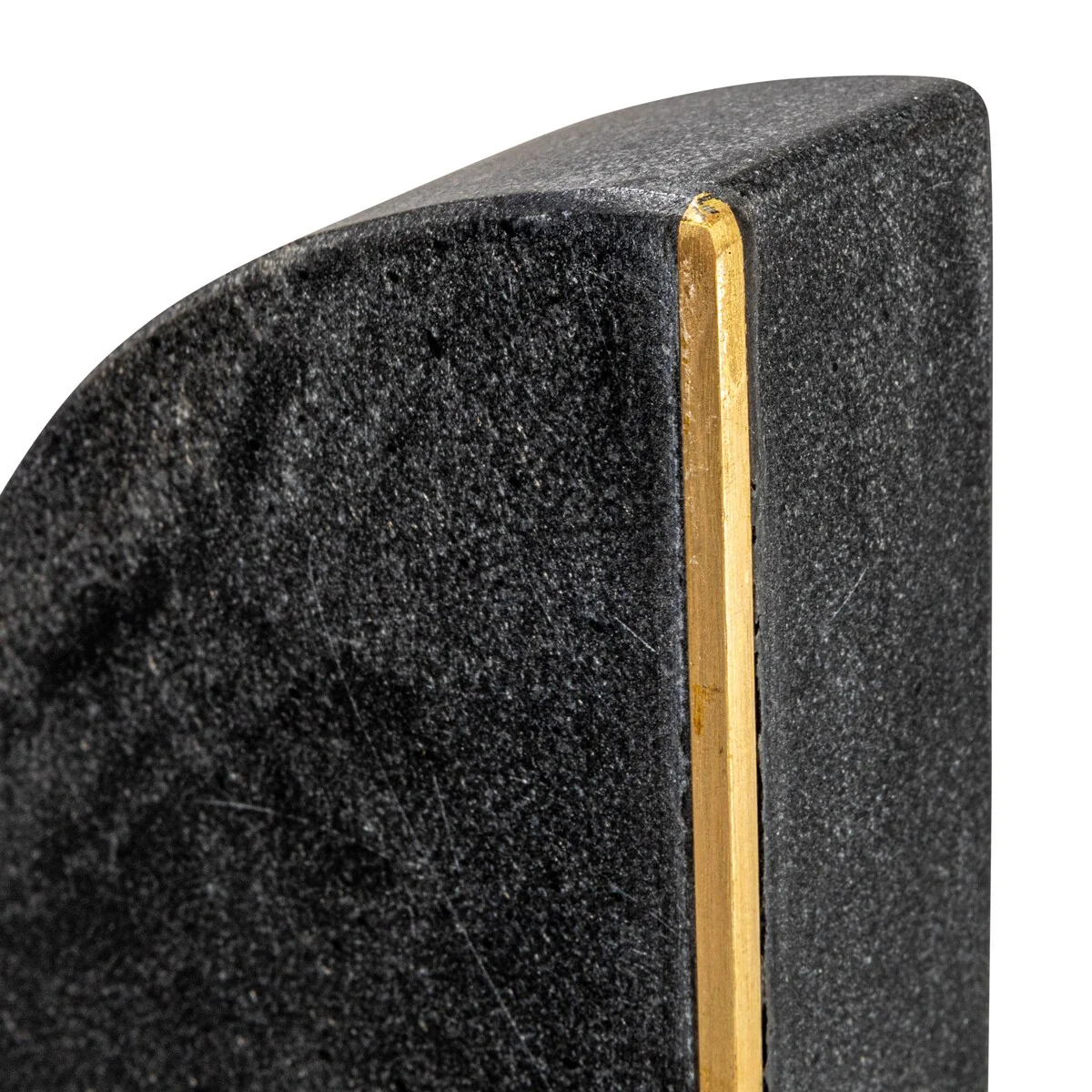 Arched Marble Bookends with Brass Detail - 5.5