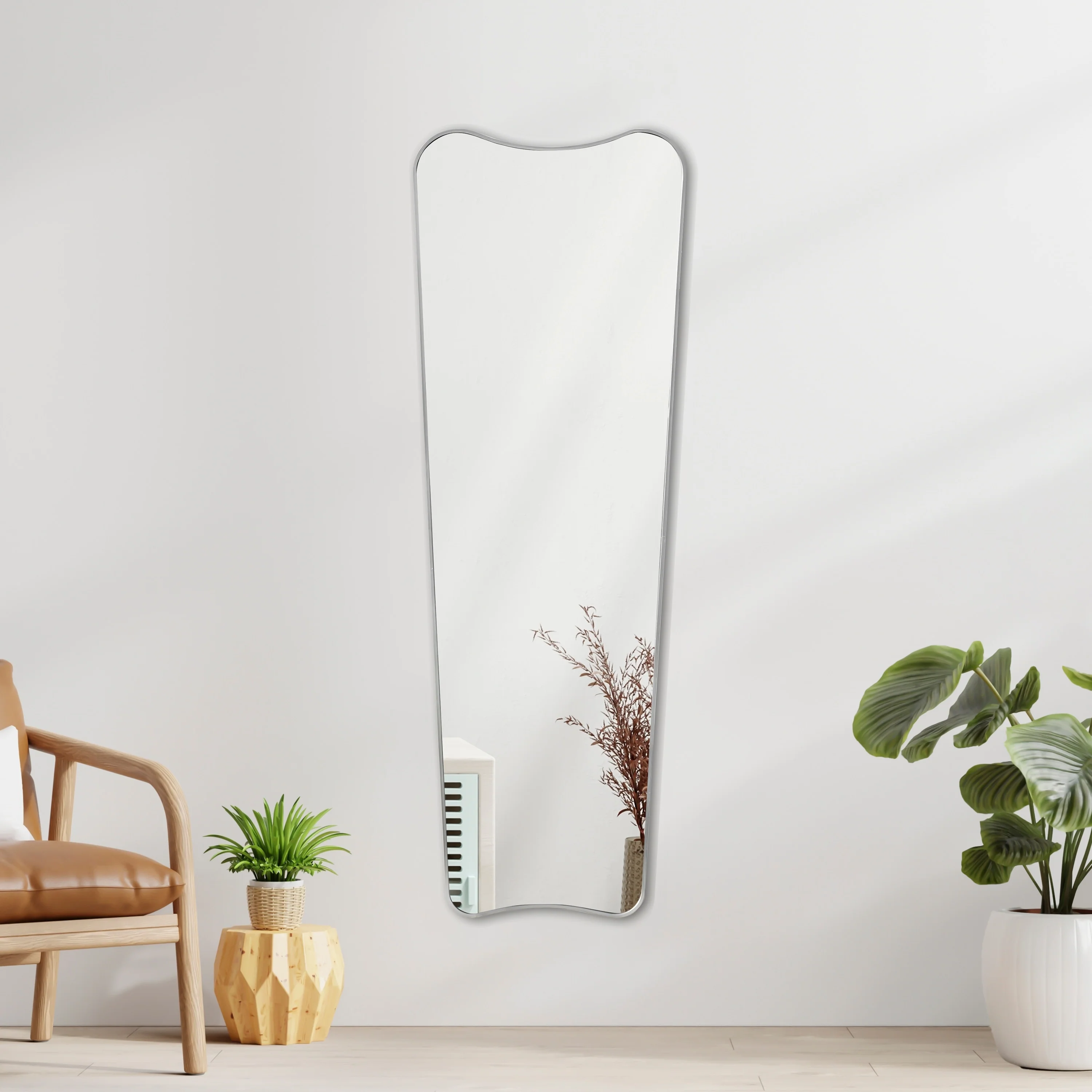 20 in. W x 59 in. H Metal Framed Wall Mounted Full-Length Mirror - 59.06 H x 19.69 W x 1.08 D
