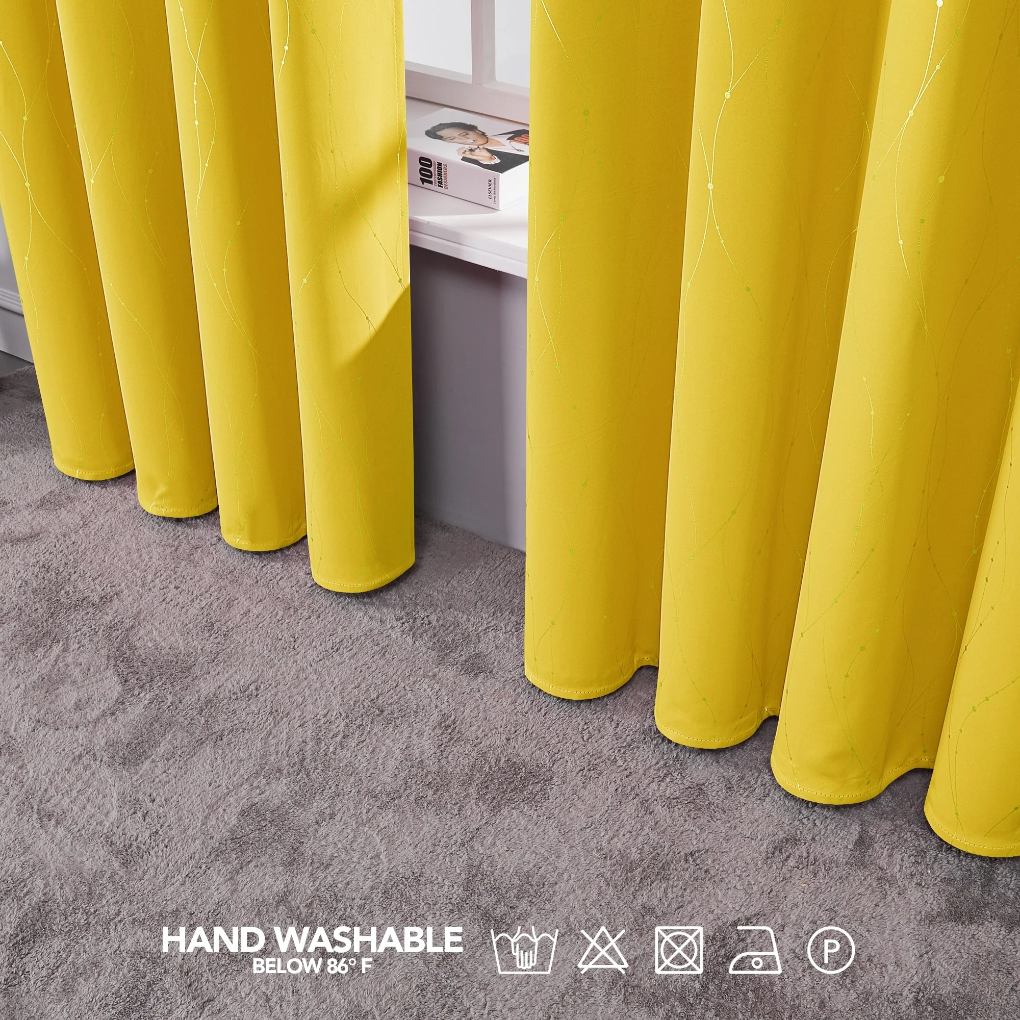 Deconovo Wave Line with Dots 52 Width Curtains Pair(2 Panel)