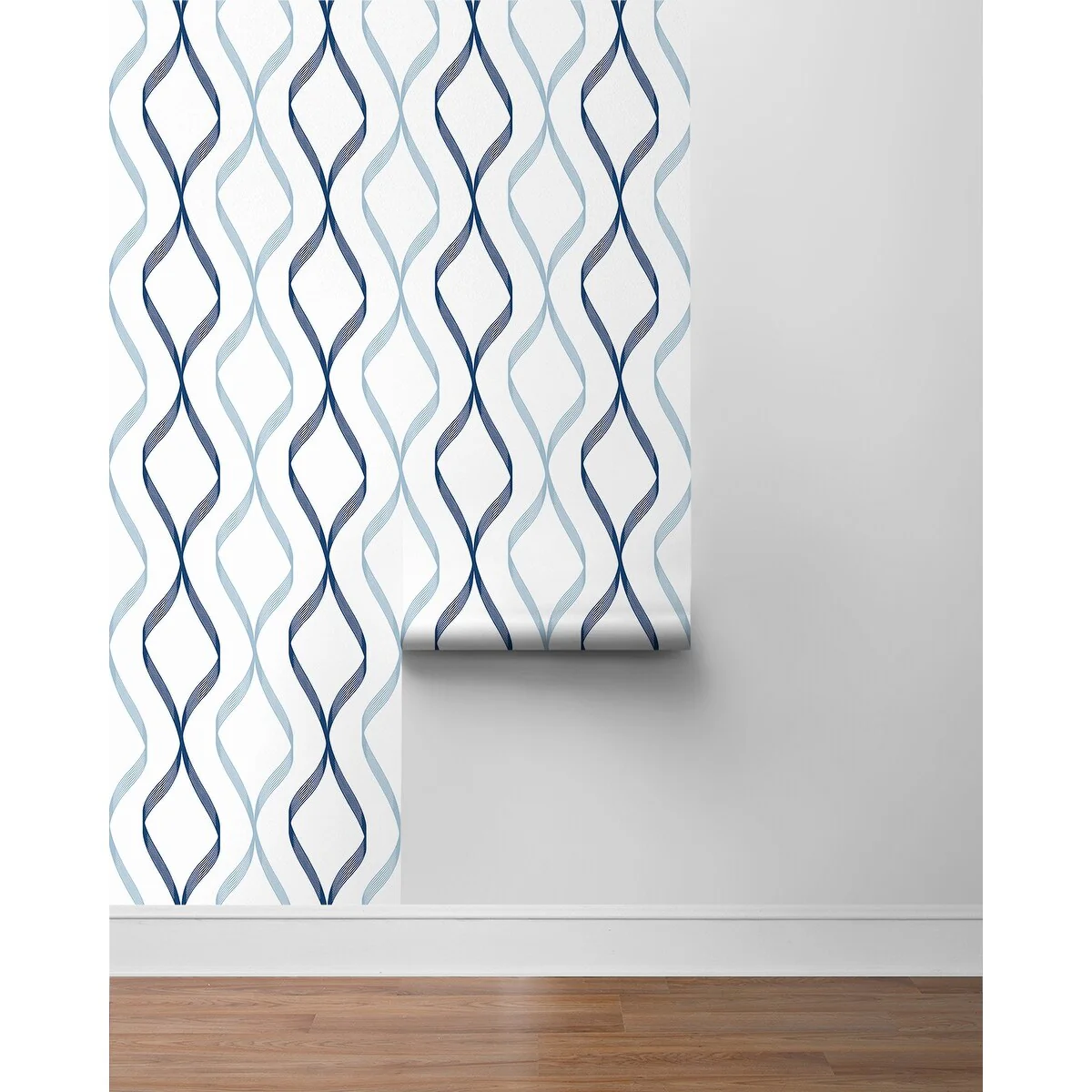 NextWall Ogee Ribbon Peel and Stick Wallpaper