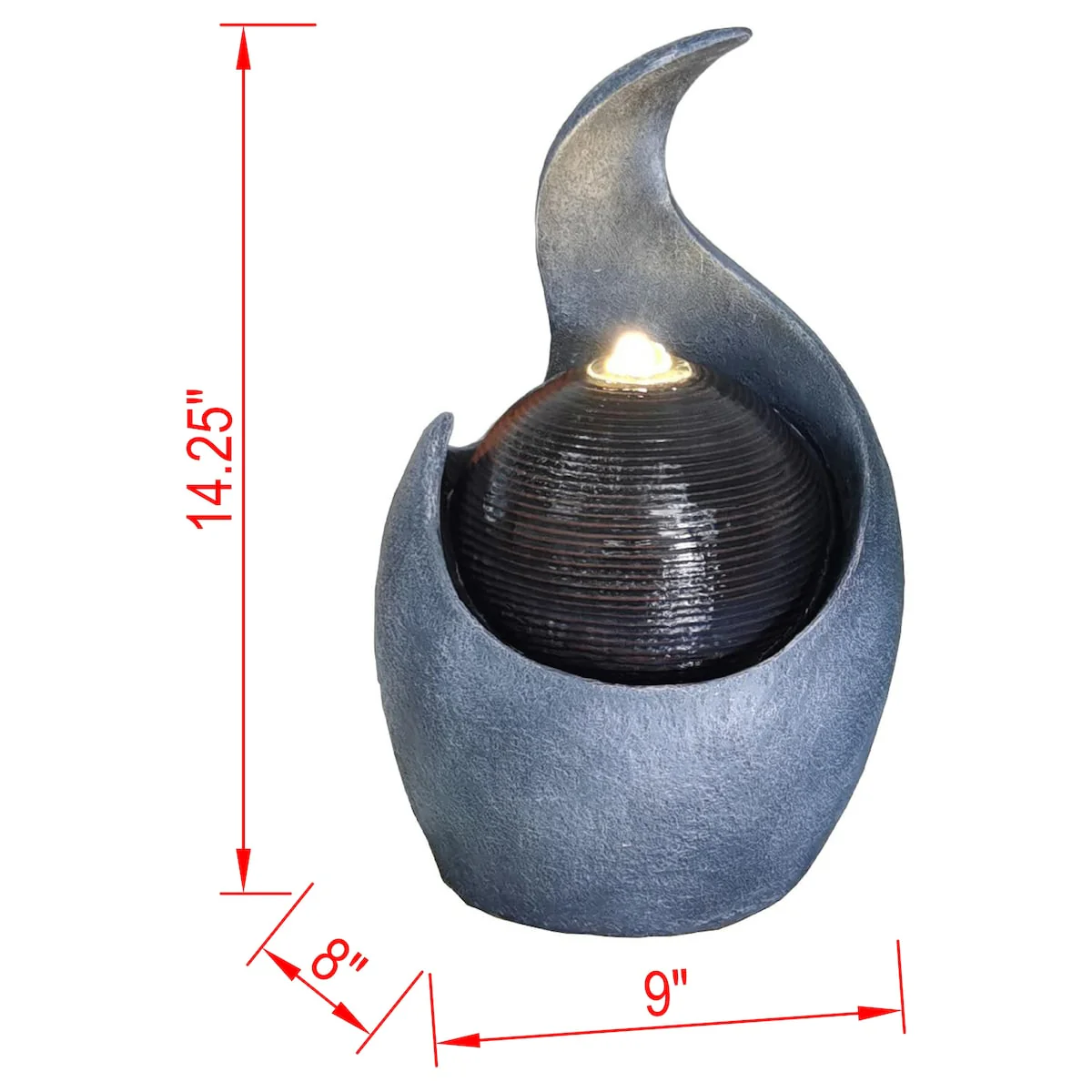 Indoor Zen Ball Tabletop Fountain with LED Light