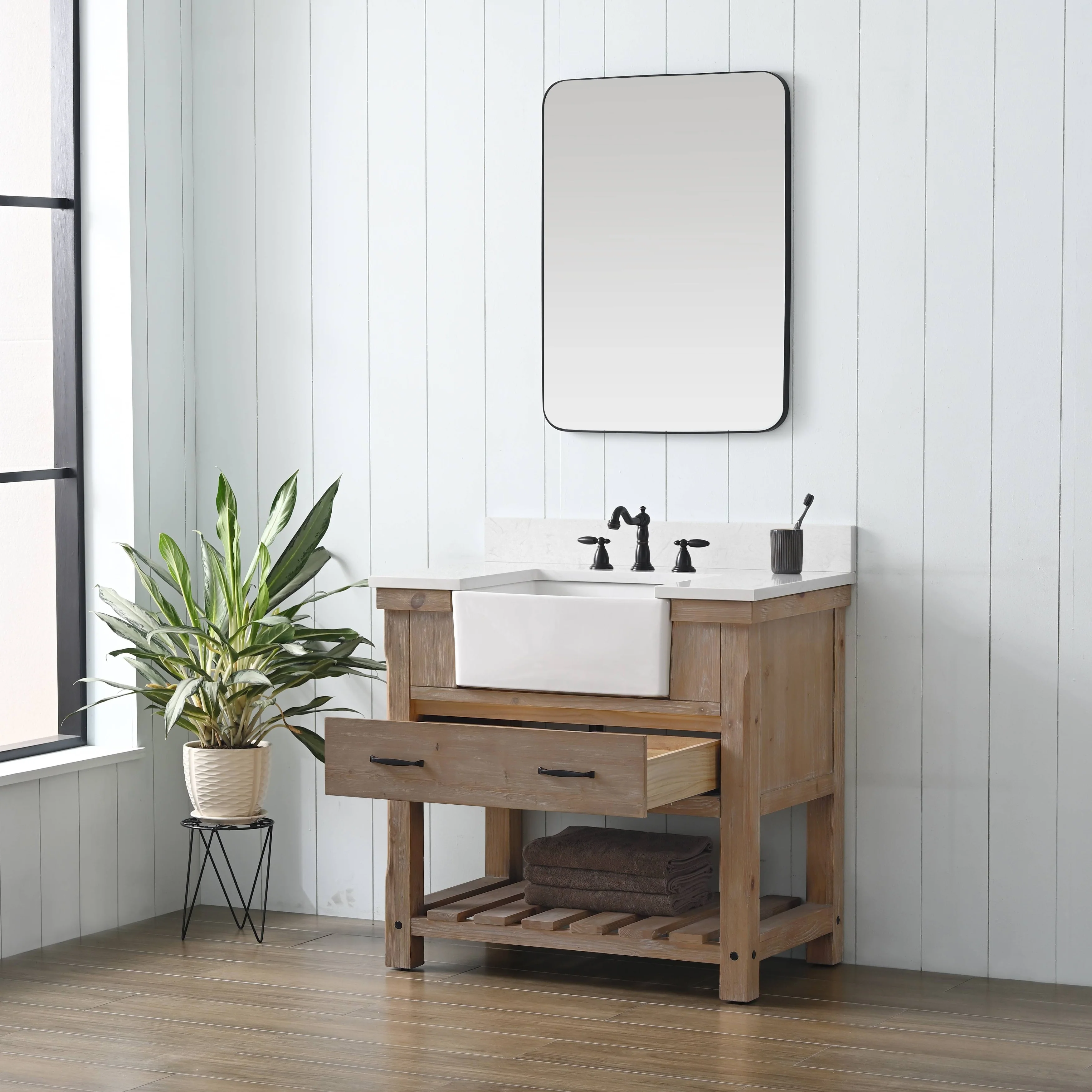 Sudio Design Bathroom Vanity Wesley Weathered Collection.