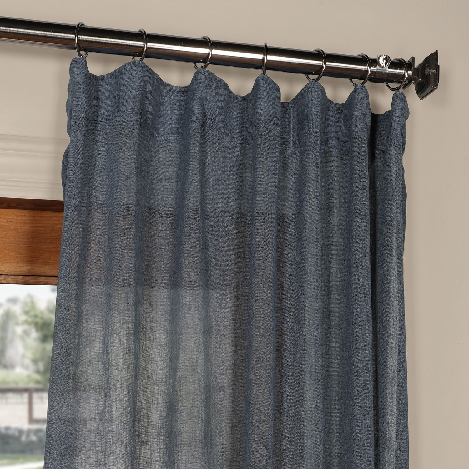Exclusive Fabrics Solid Faux Linen Sheer Curtain (1 Panel)