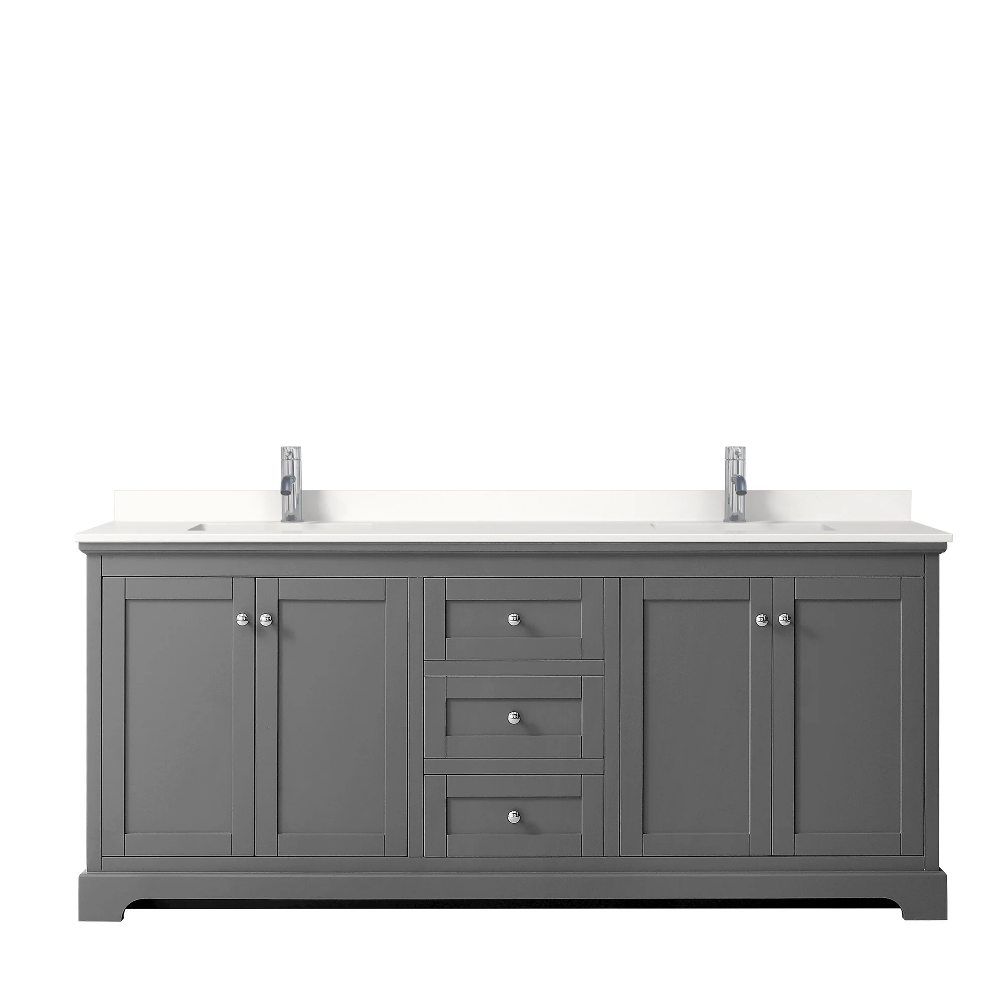 Avery 80-inch Double Vanity, Quartz Top