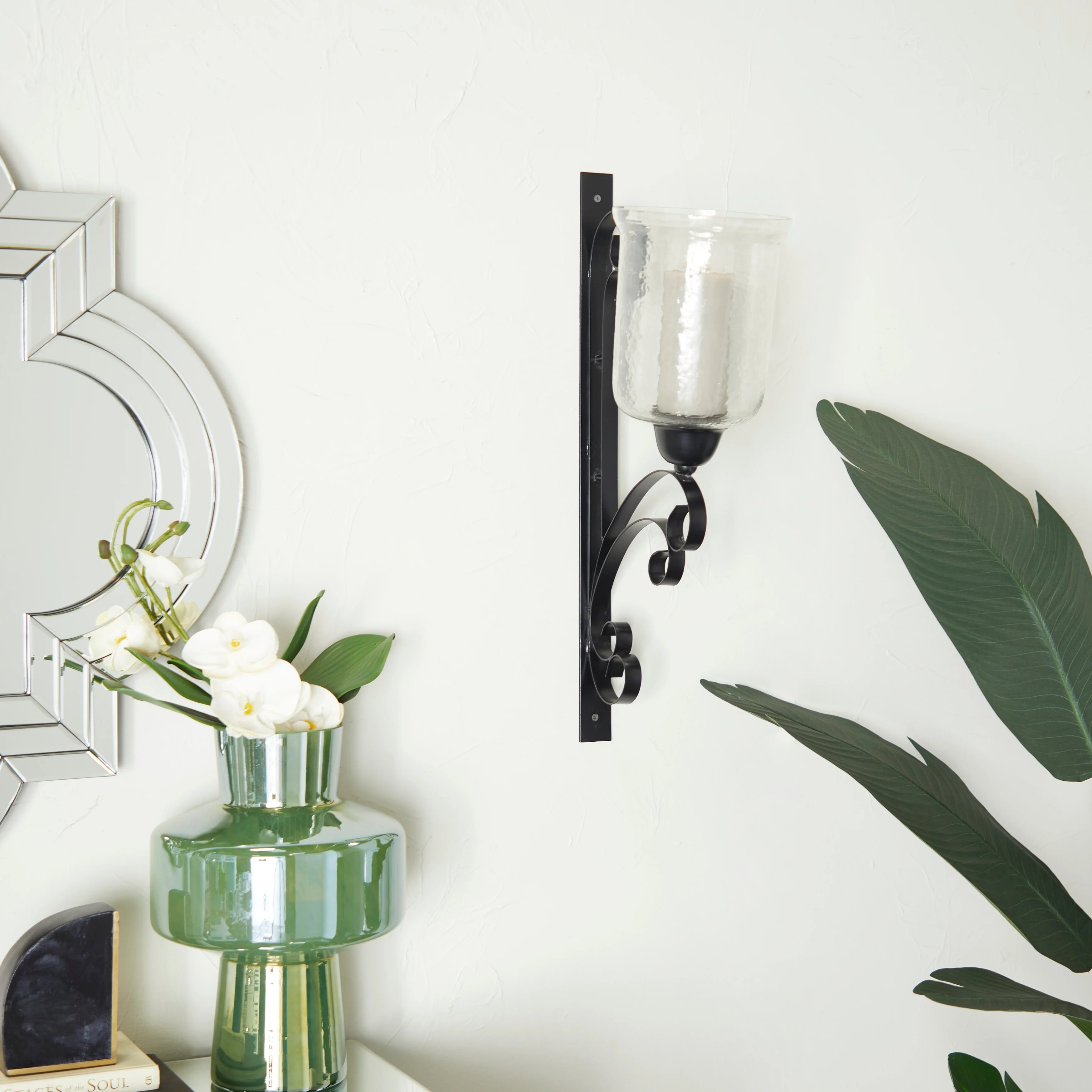Sleek Metal Single Candle Wall Sconce - Gold, Silver, Black