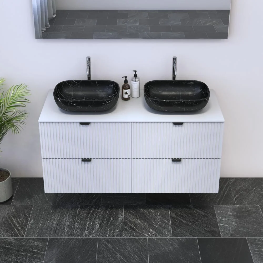 Nicole 4S 120 Double Sink Floating Bathroom Vanity (48