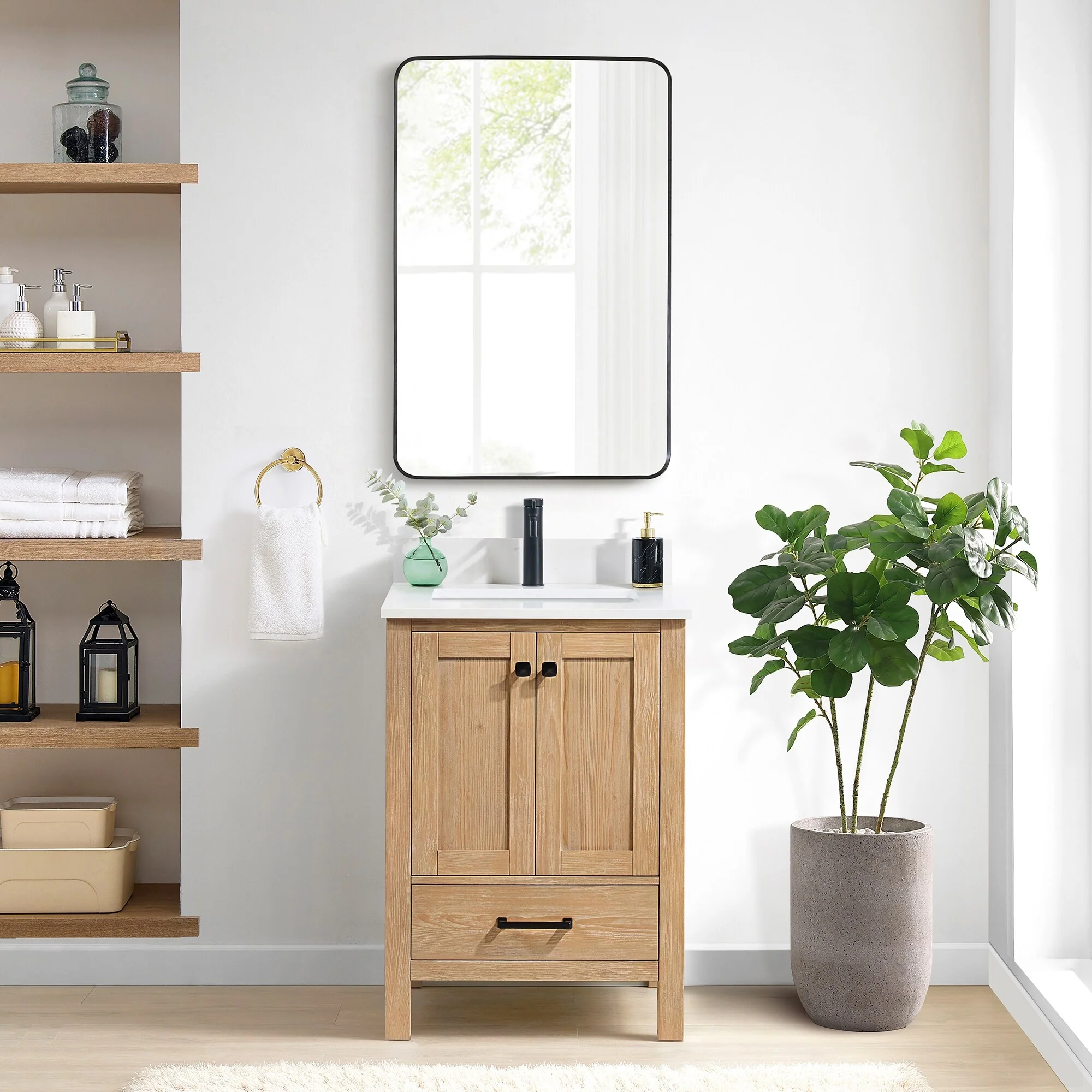 Shannon Bath Vanity with Composite Stone Countertop without Mirror