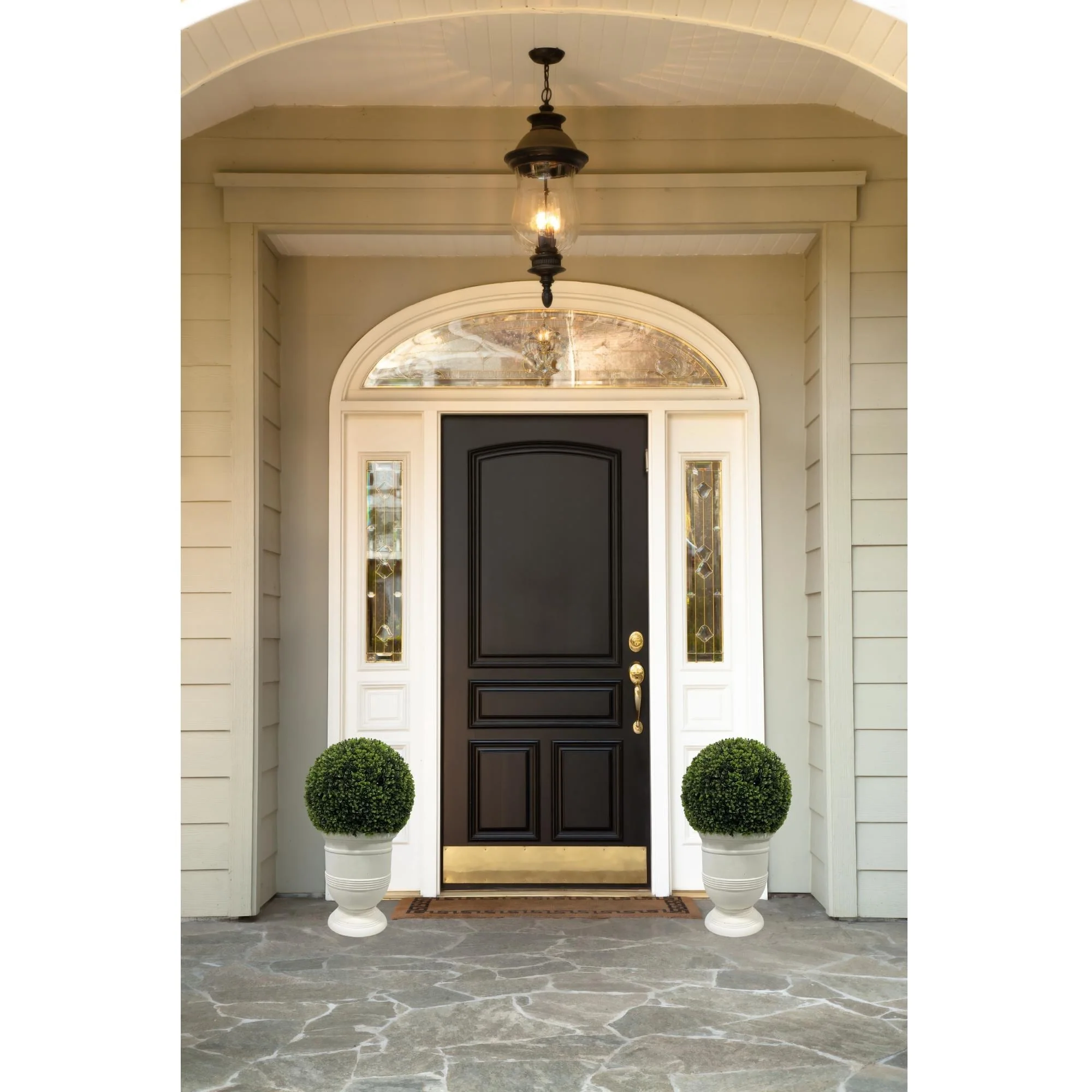 24 in. Ball Topiary in White Pot
