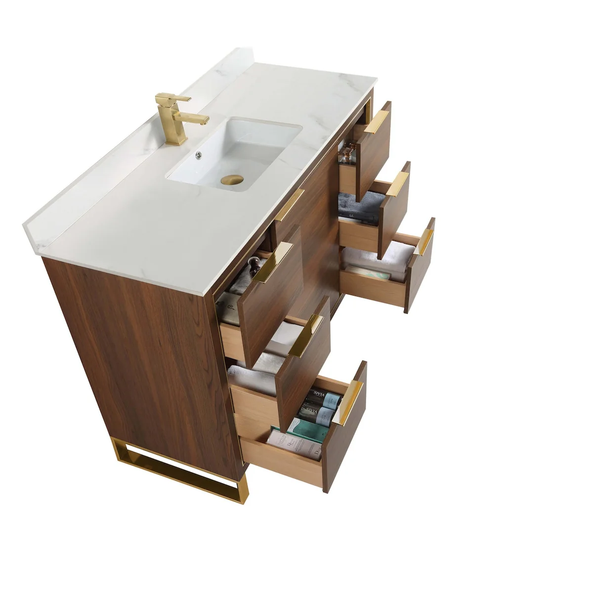 Fine Fixtures Opulence Collection Bathroom Vanity with White Ceramic Sink