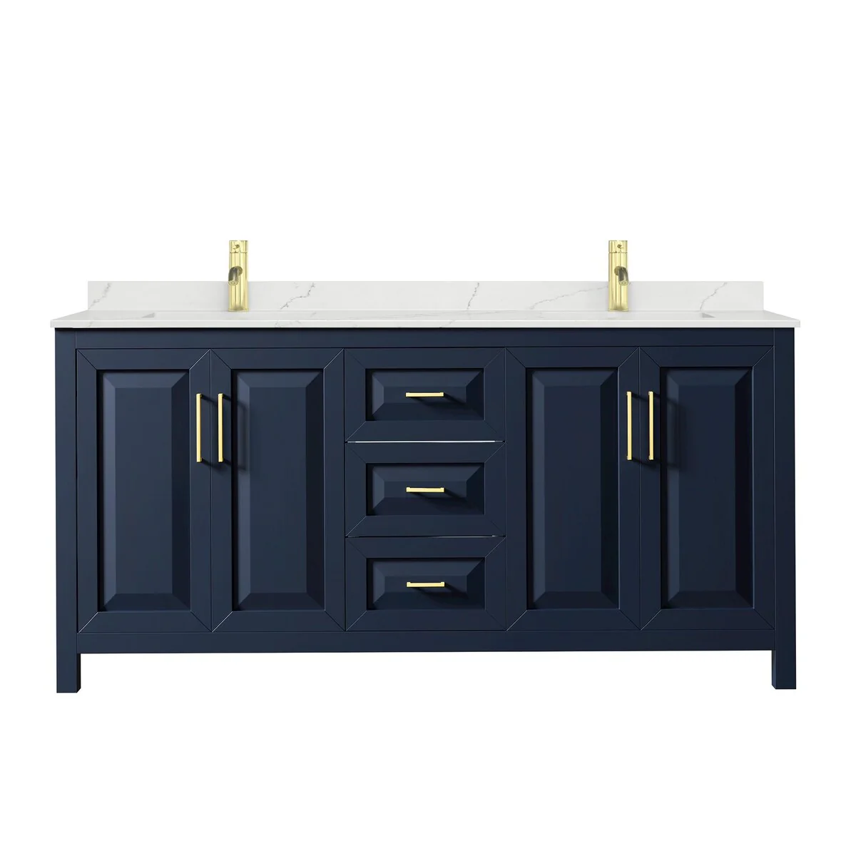Daria 72-inch Double Vanity, Single Hole Quartz Top