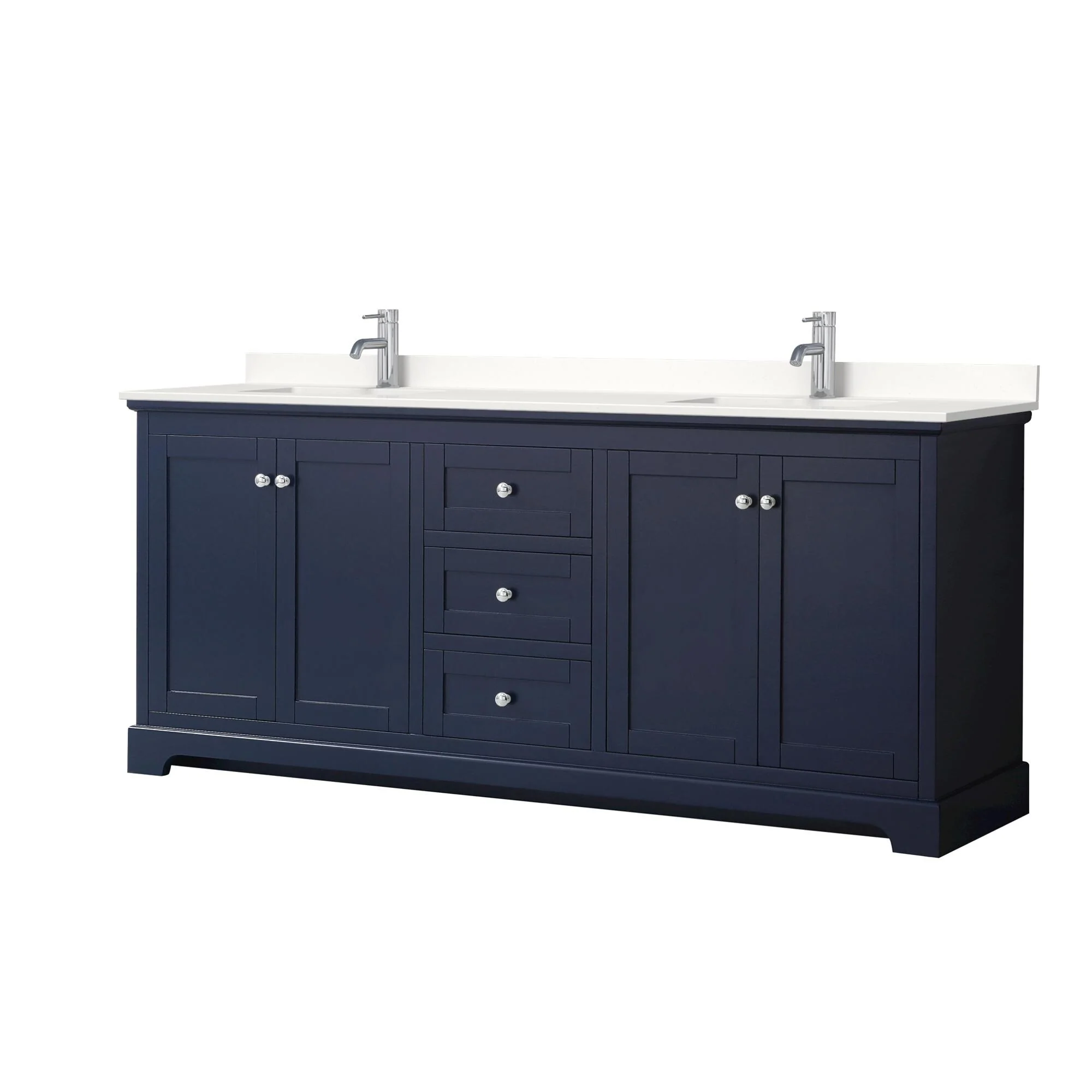Avery 80-inch Double Vanity, Quartz Top