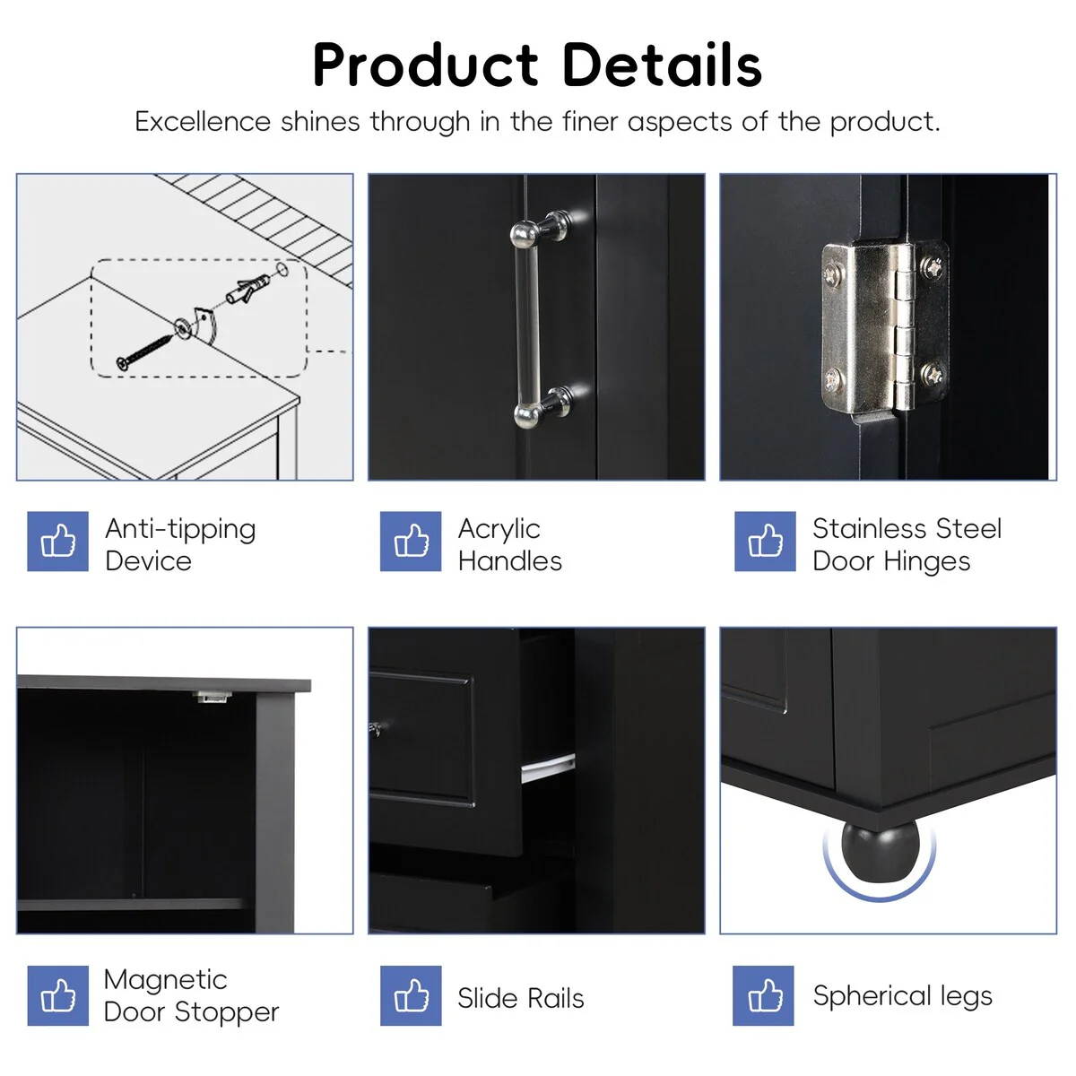 Tall Bathroom Storage Cabinet, Freestanding Storage Cabinet