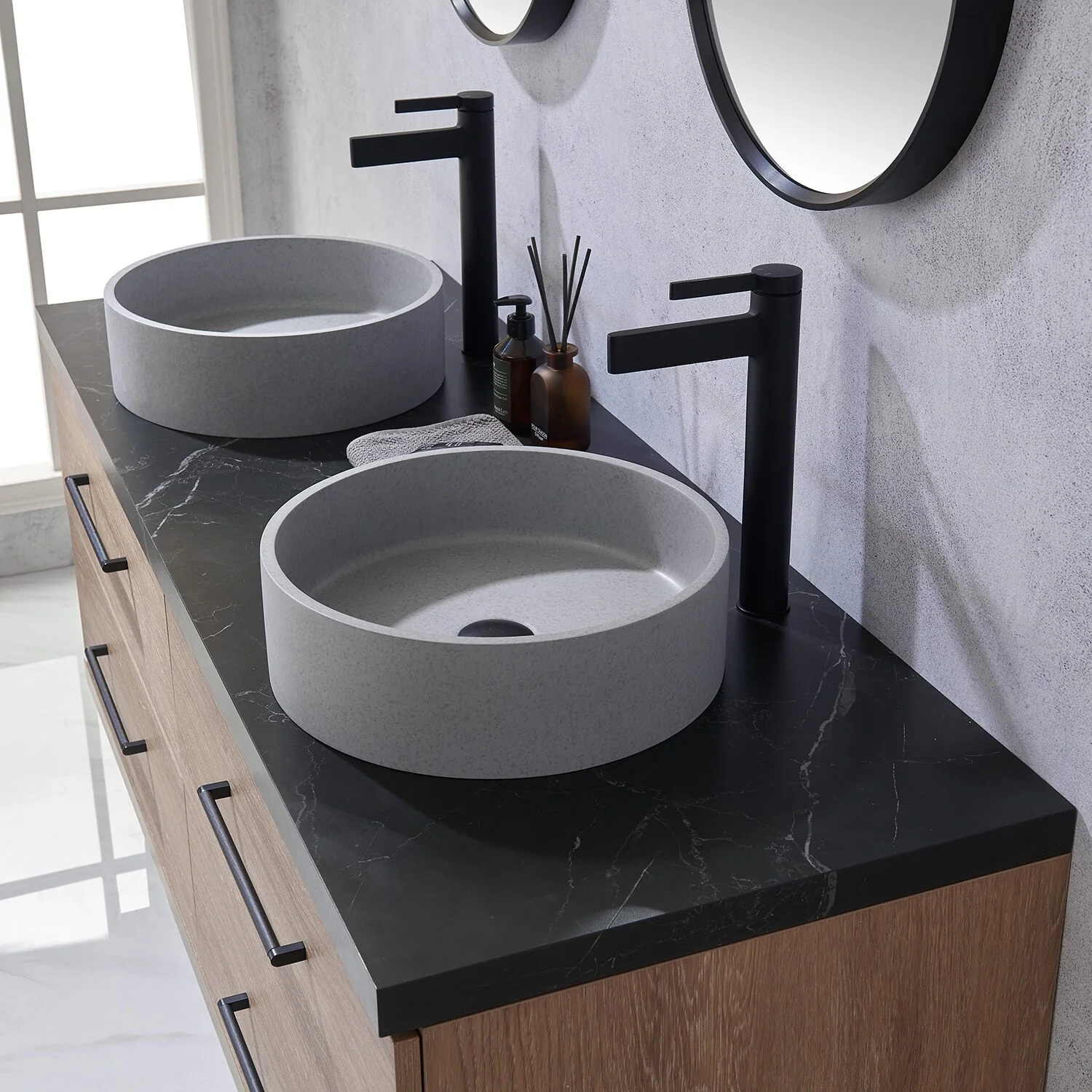 Trento Bath Vanity with Sintered Stone Top with Concrete Sink (C)