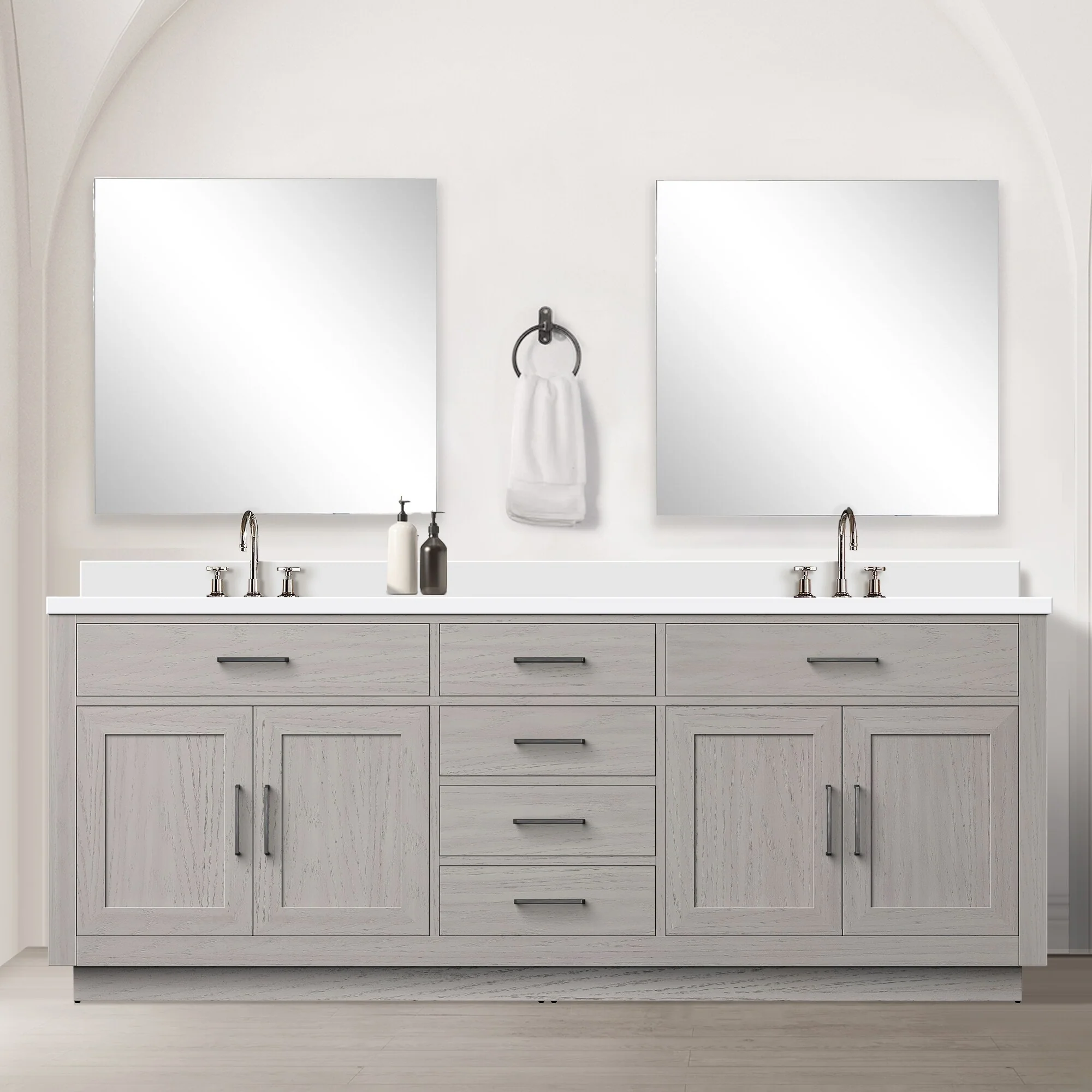 Abbey Bath Vanity with Cultured Marble Top, Sink and Faucet