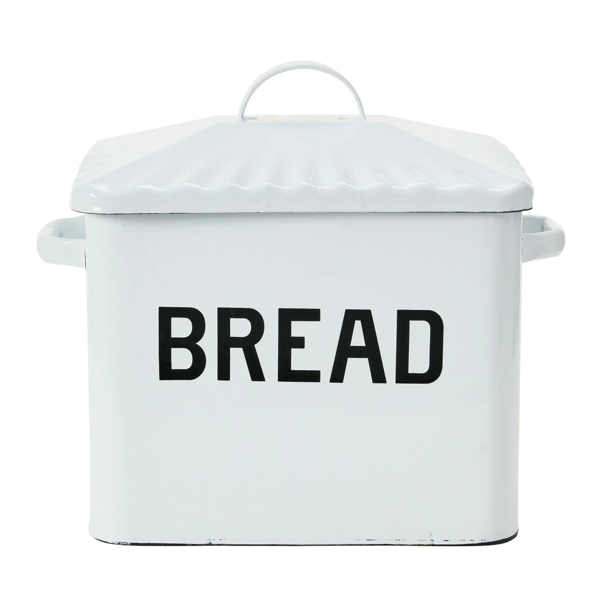 Enameled Metal Bread Box with