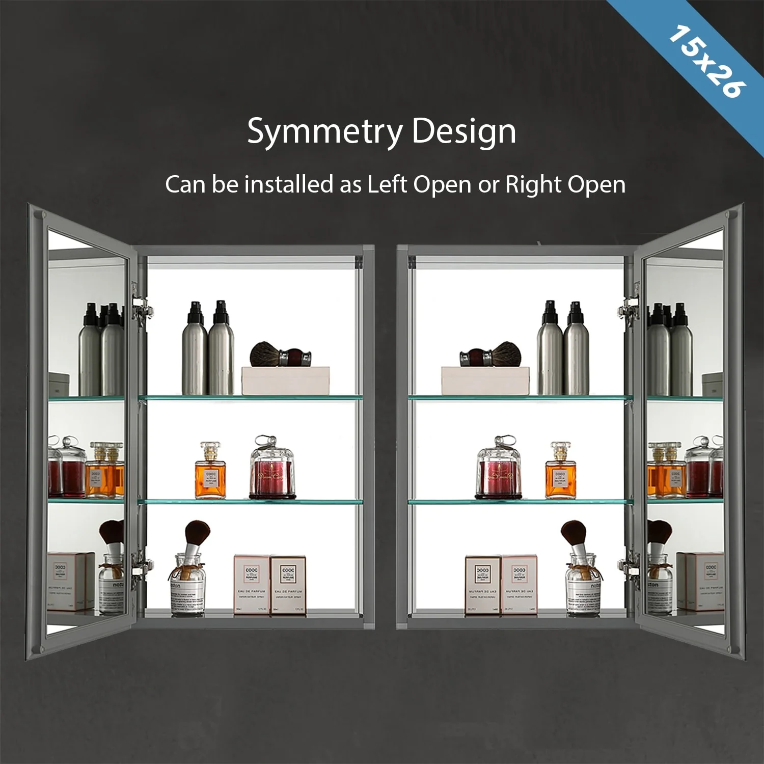 Frameless Aluminum Bathroom Mirror Medicine Cabinet