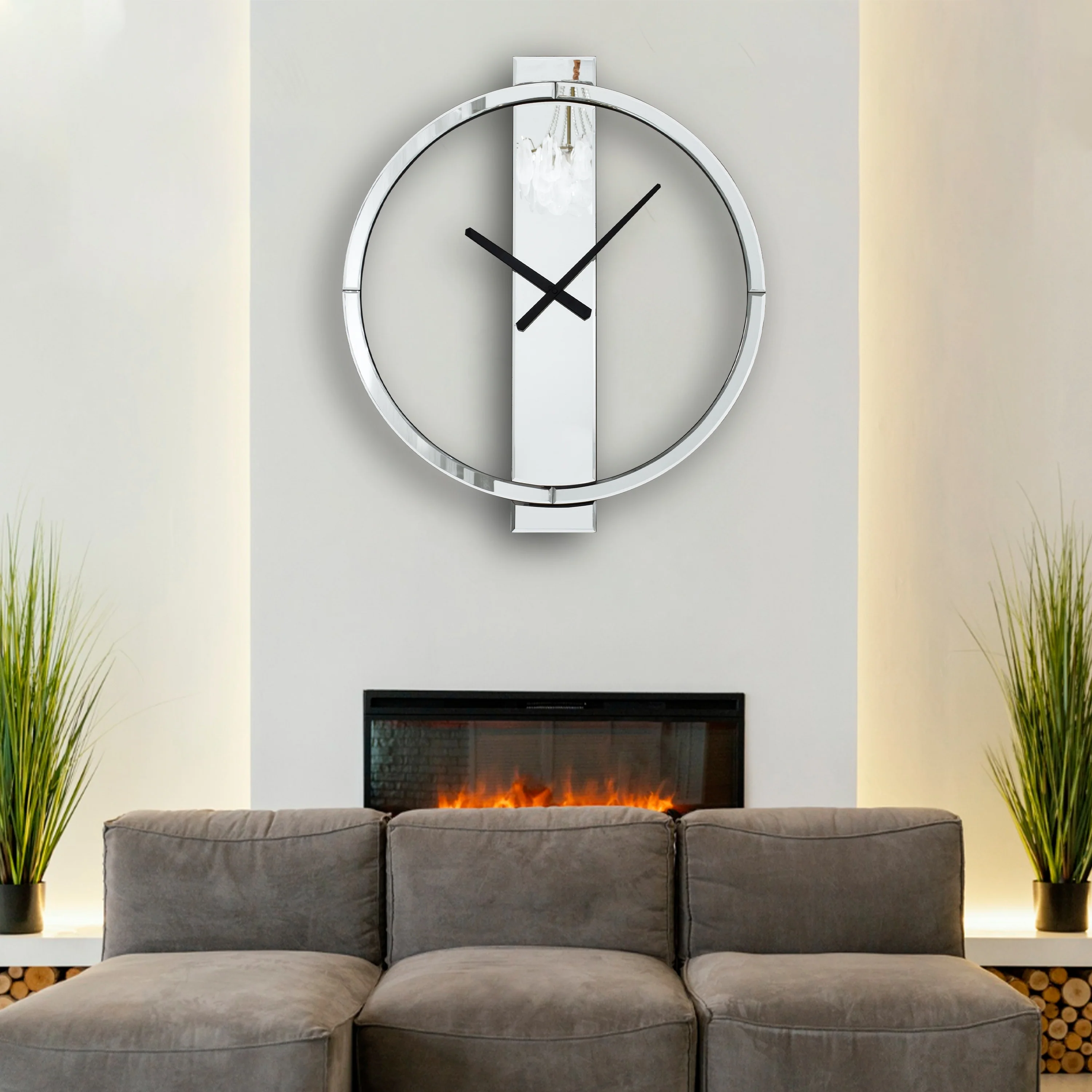 Glass Round Wall Clock 24 Inches
