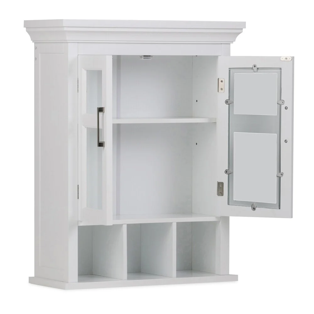 WYNDENHALL Hayes 30 inch H x 23.6 inch W Two Door Wall Bath Cabinet with Cubbies