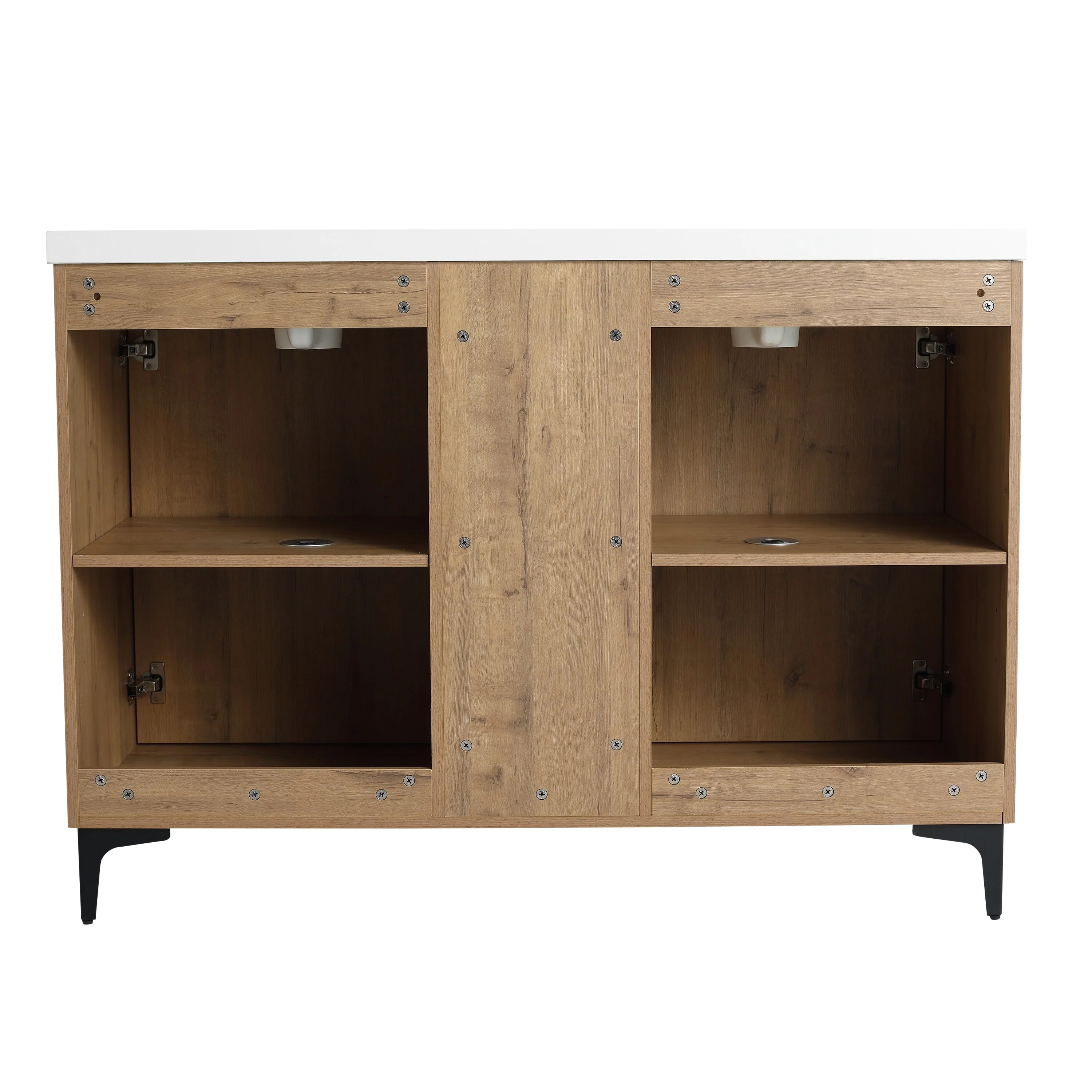 BNK Double Sink Bathroom Vanity in 48 Inch,Bathroom Cabinet with Soft Close Doors&Shelves
