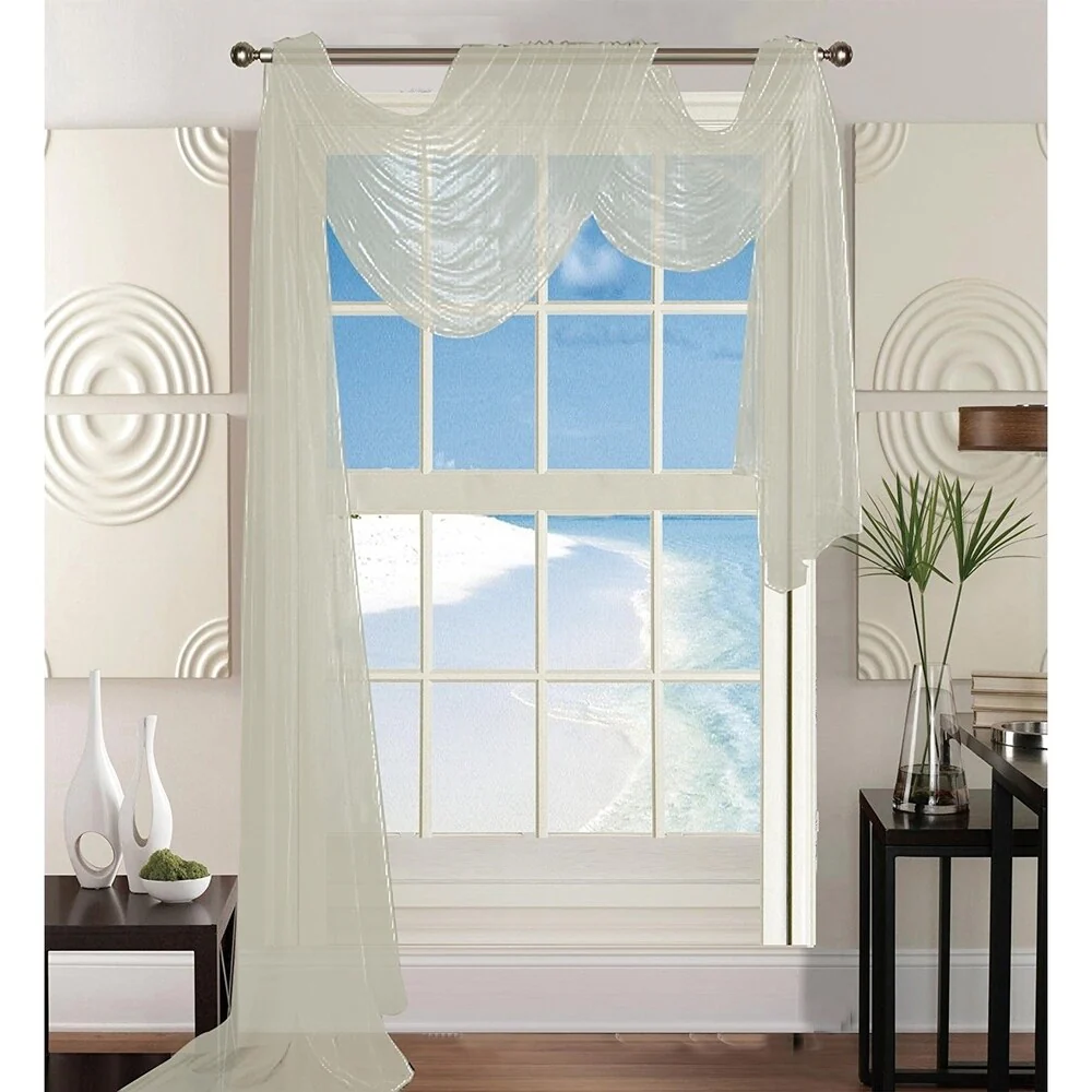 Elegant Comfort Beautiful Window Panel Curtain Sheer Voile Scarf 55