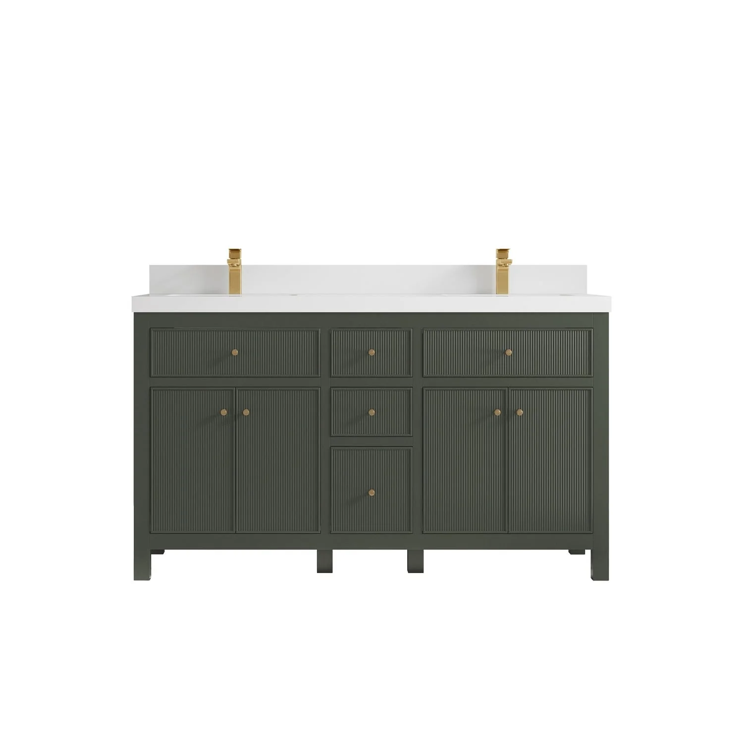 Willow Collections 60 in. W x 22 in D. Sonoma Free Standing Reeded Double Sink Bathroom Vanity with Countertop
