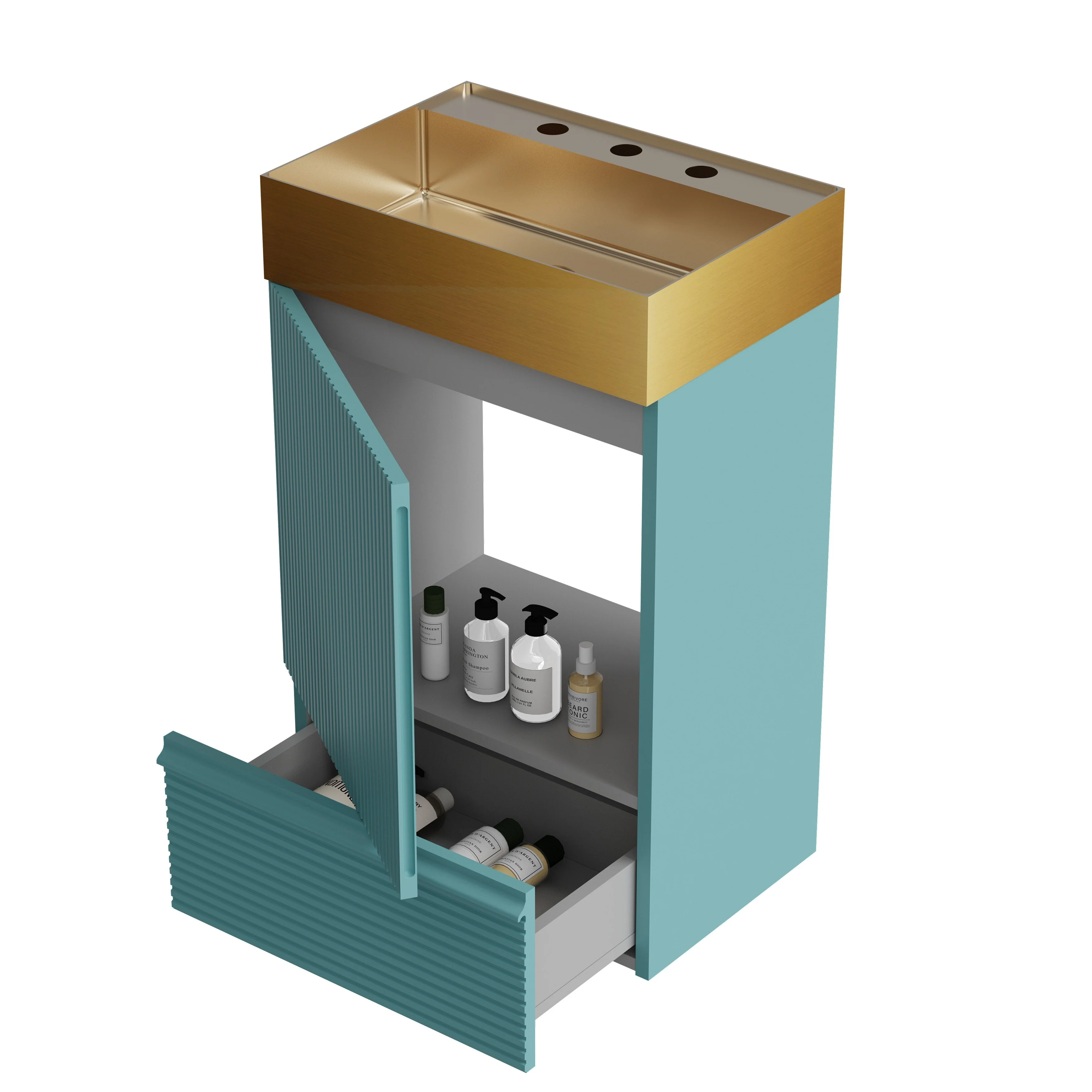 CITTANEO Gada Pro 20'' Modern Freestanding Bathroom Vanity with Sink and Integral Basin